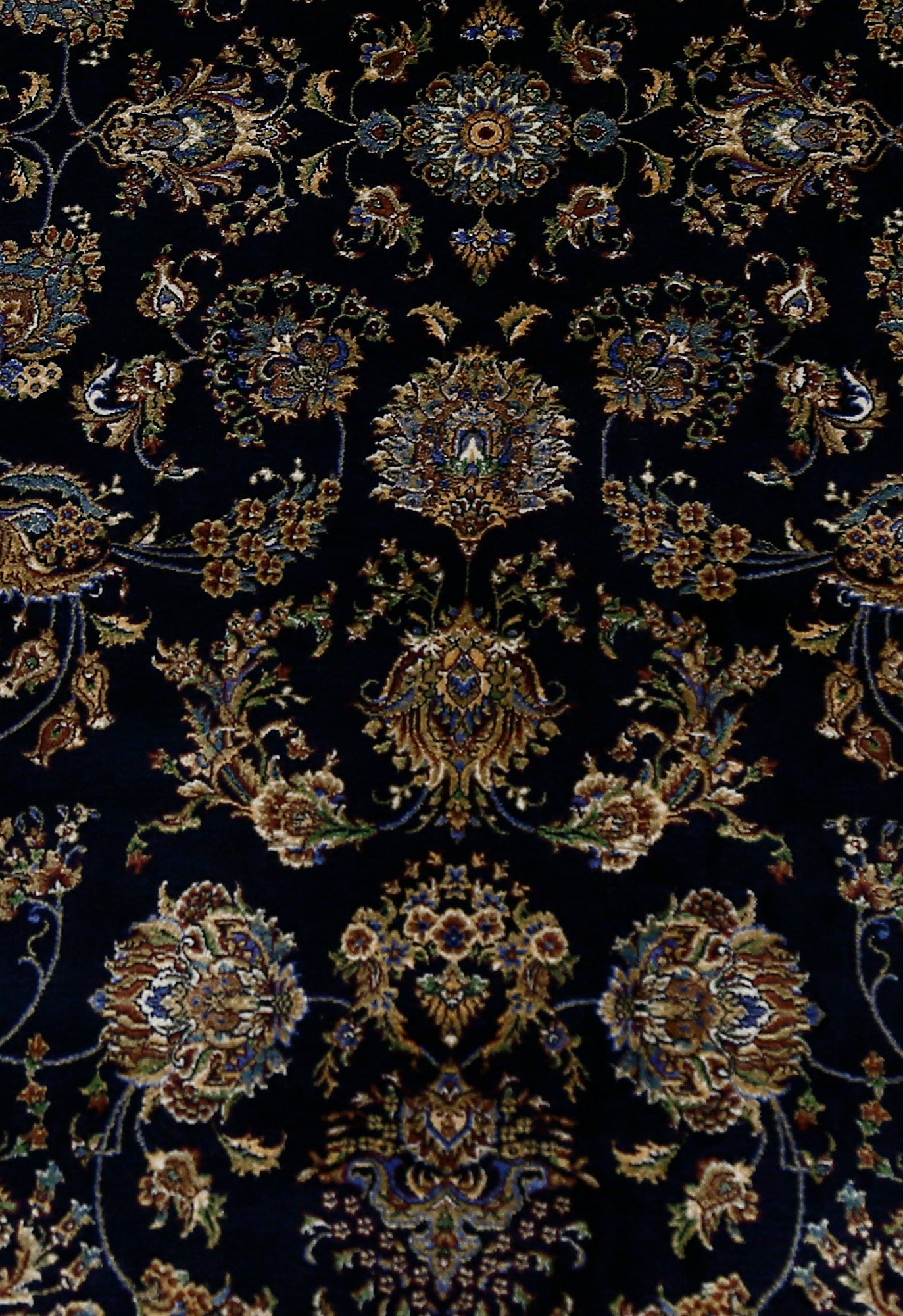 Midnight Bloom Cream Border Rug