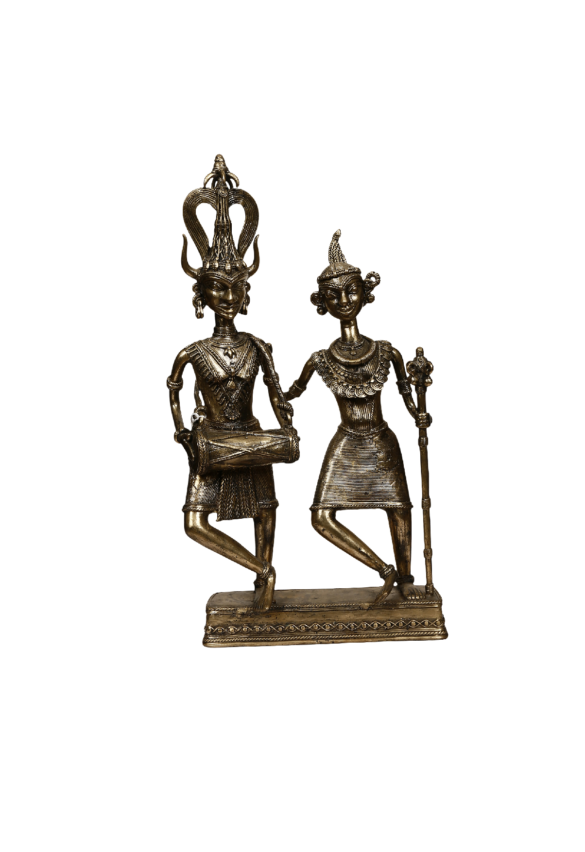 Khushi-Living-Artefacts-Brass-Tribal Couple Brass