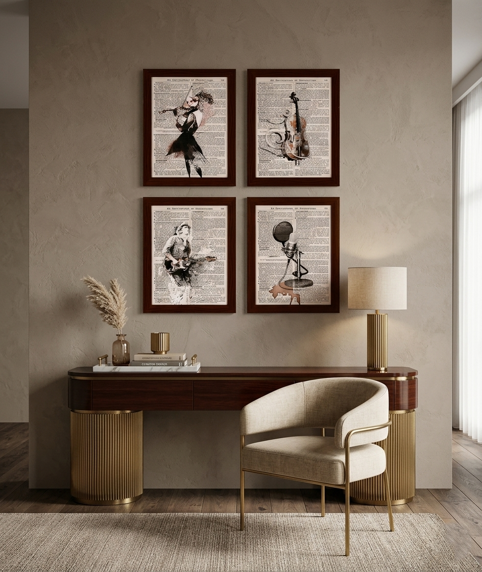 Khushi-Living-Paintings-Black & White-Set of 4