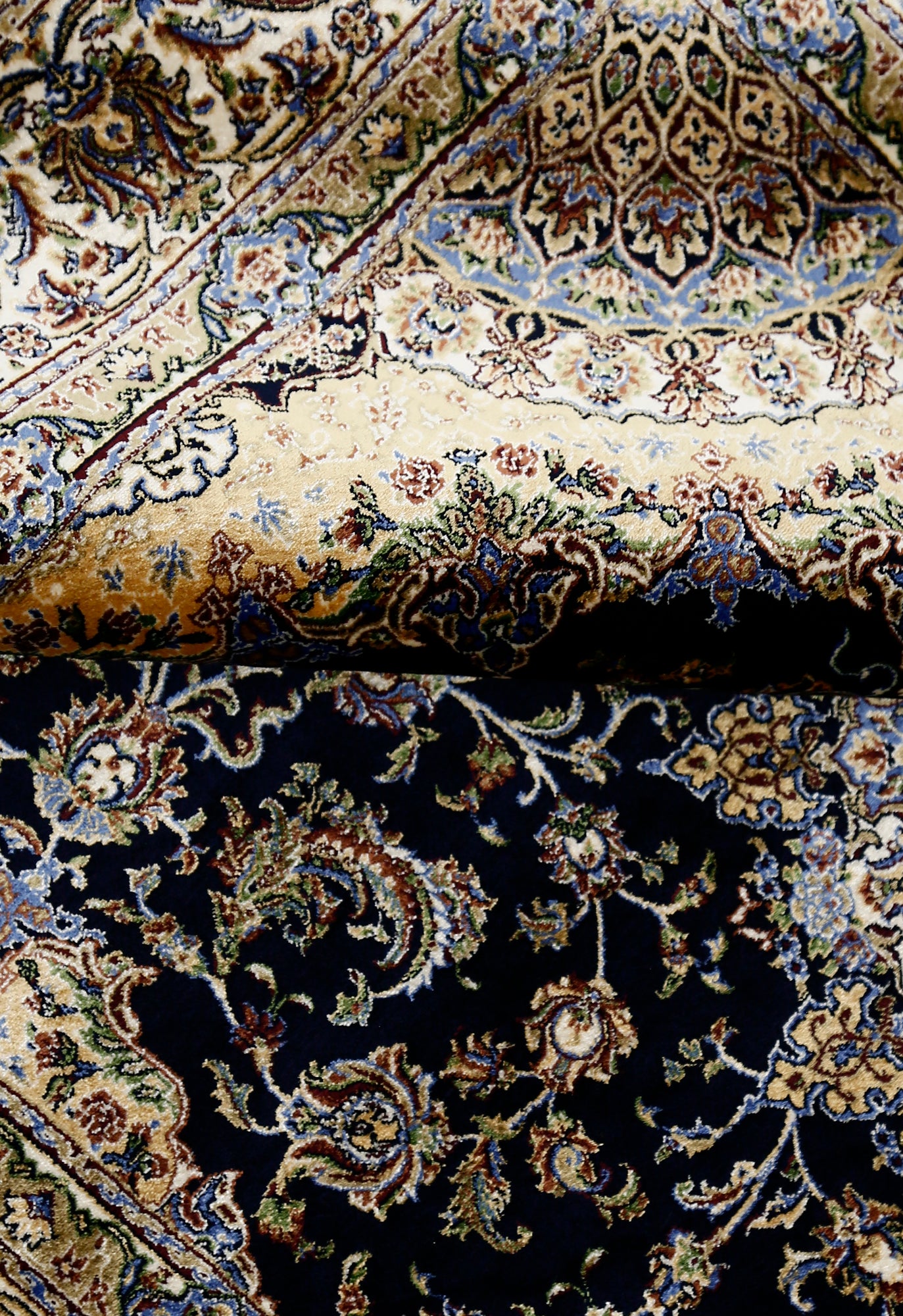 Midnight Sunburst Blue Rug