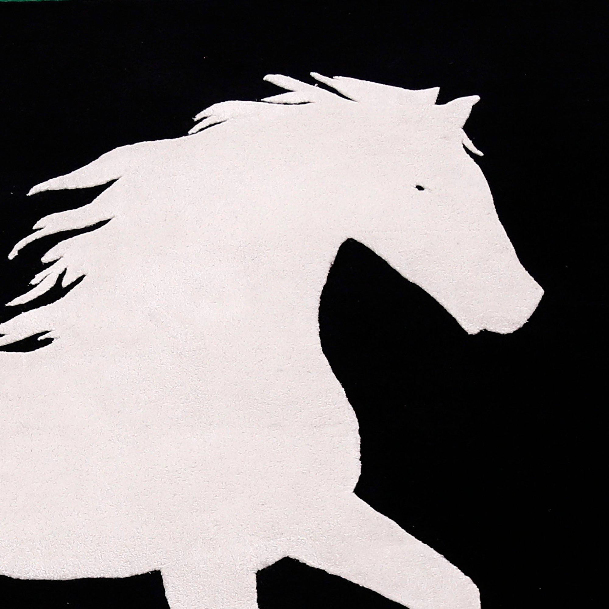 White Horse Silhouette Hand Tufted Wool Viscose Wall Rug