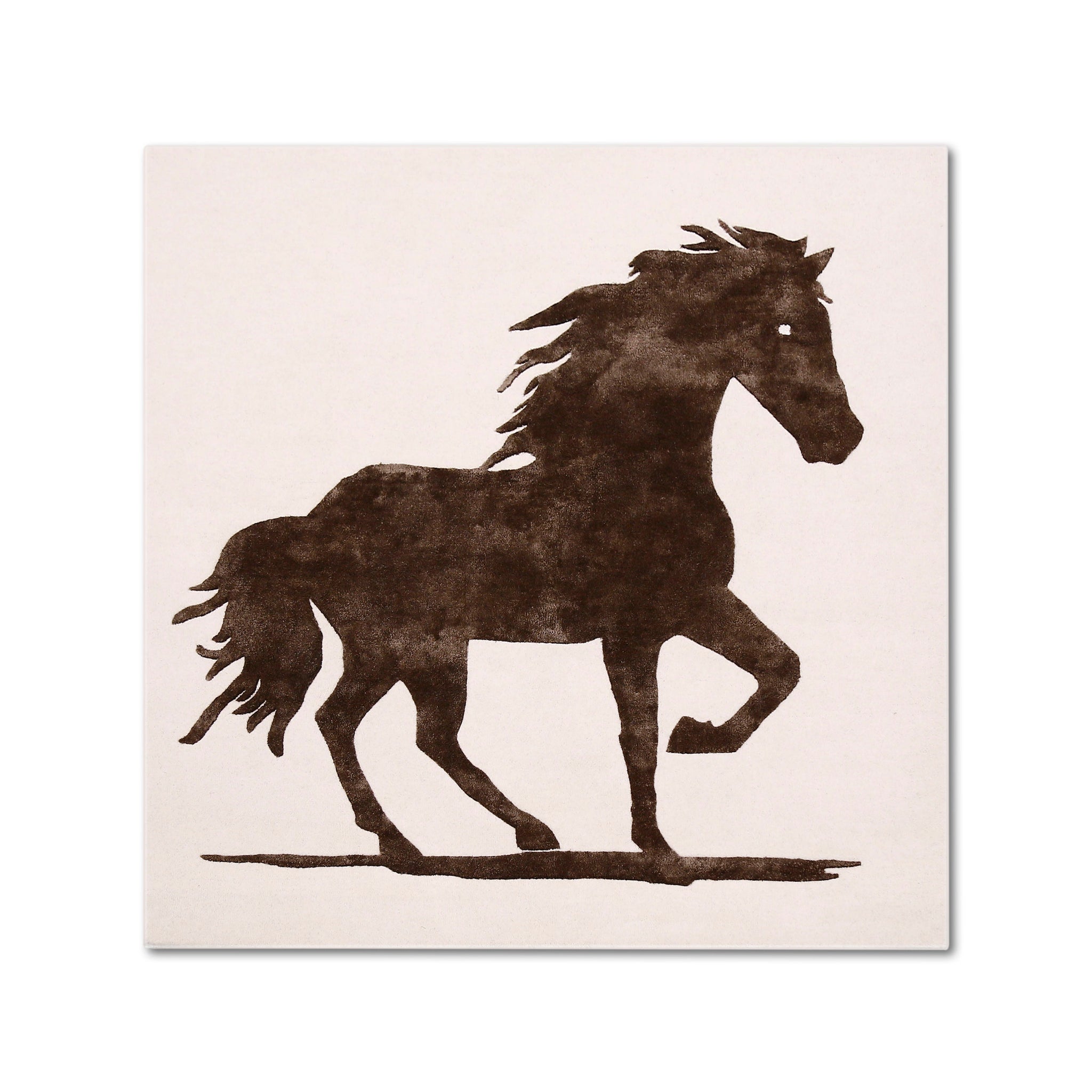 Brown Horse Silhouette Hand Tufted Wool Viscose Wall Rug