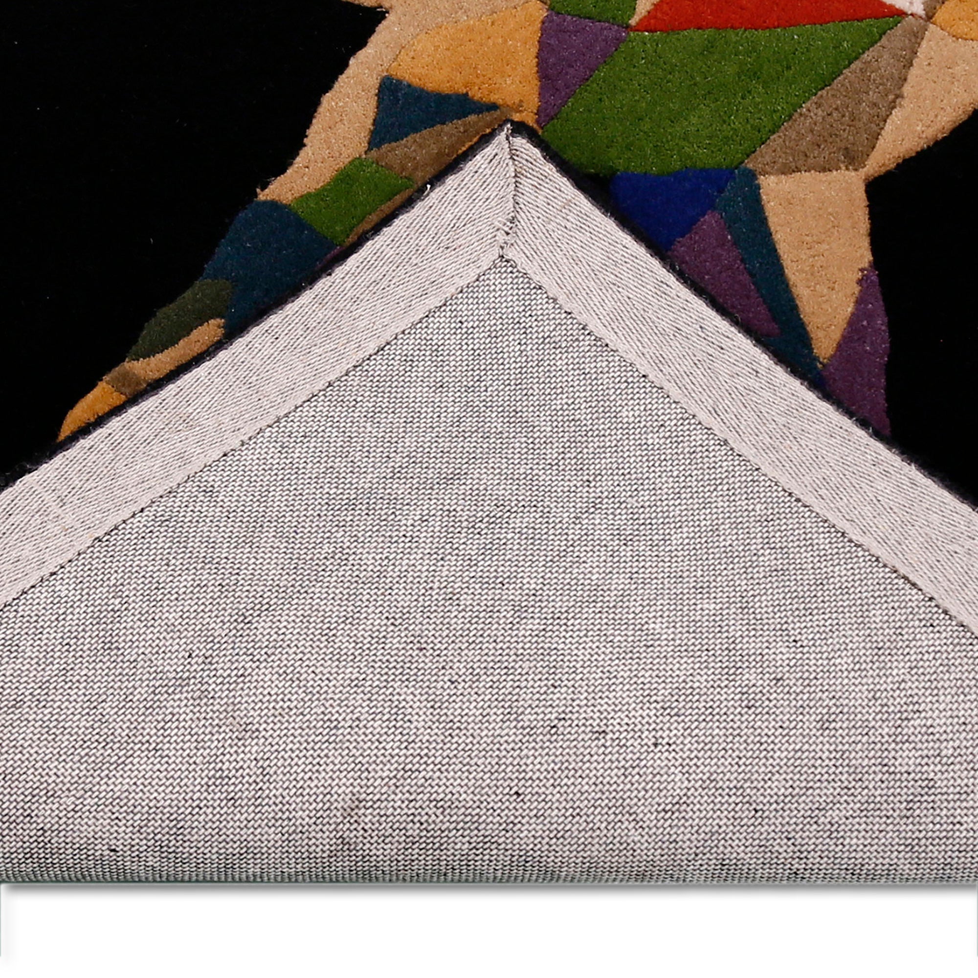 Multicolor Geometric Horse Hand Tufted Wool Wall Rug