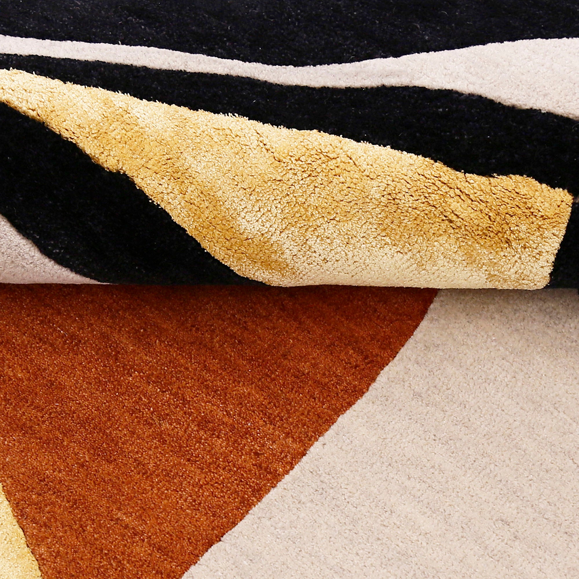 Abstract Organic Hand Tufted Wool Viscose Wall Rug