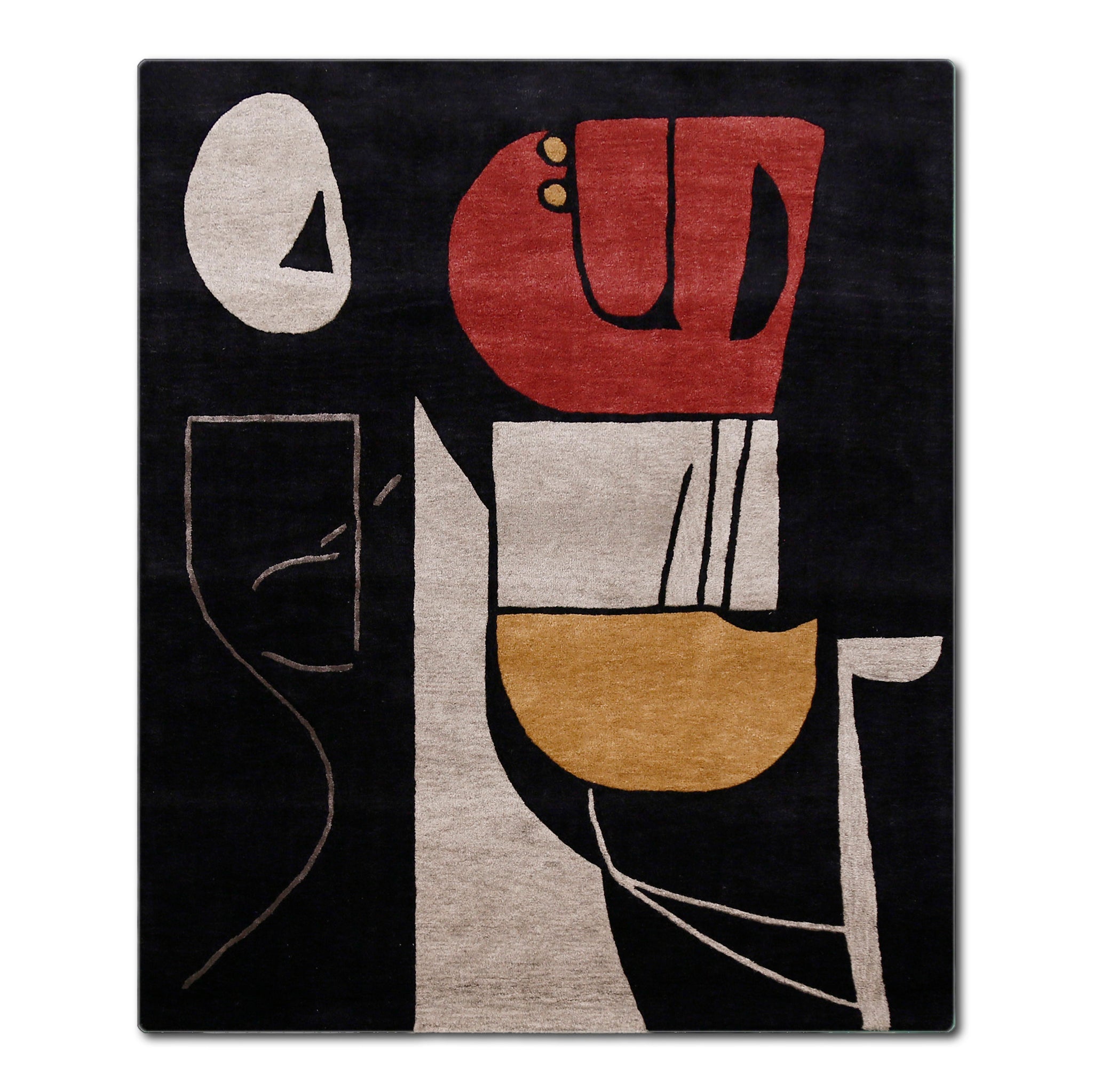 Abstract Modern Hand Tufted Wool Wall Rug