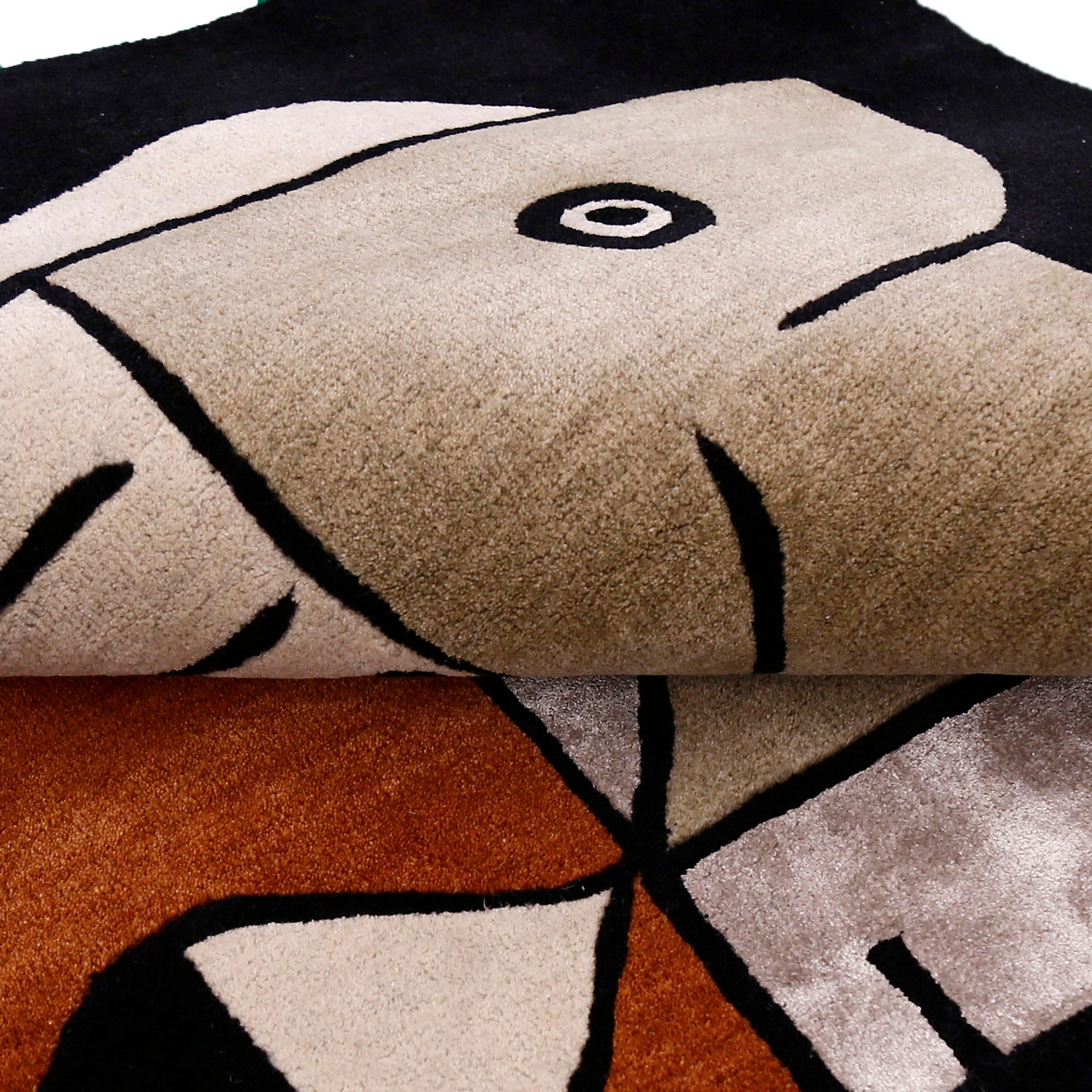 Abstract Cubist Animal Hand Tufted Wool Viscose Wall Rug