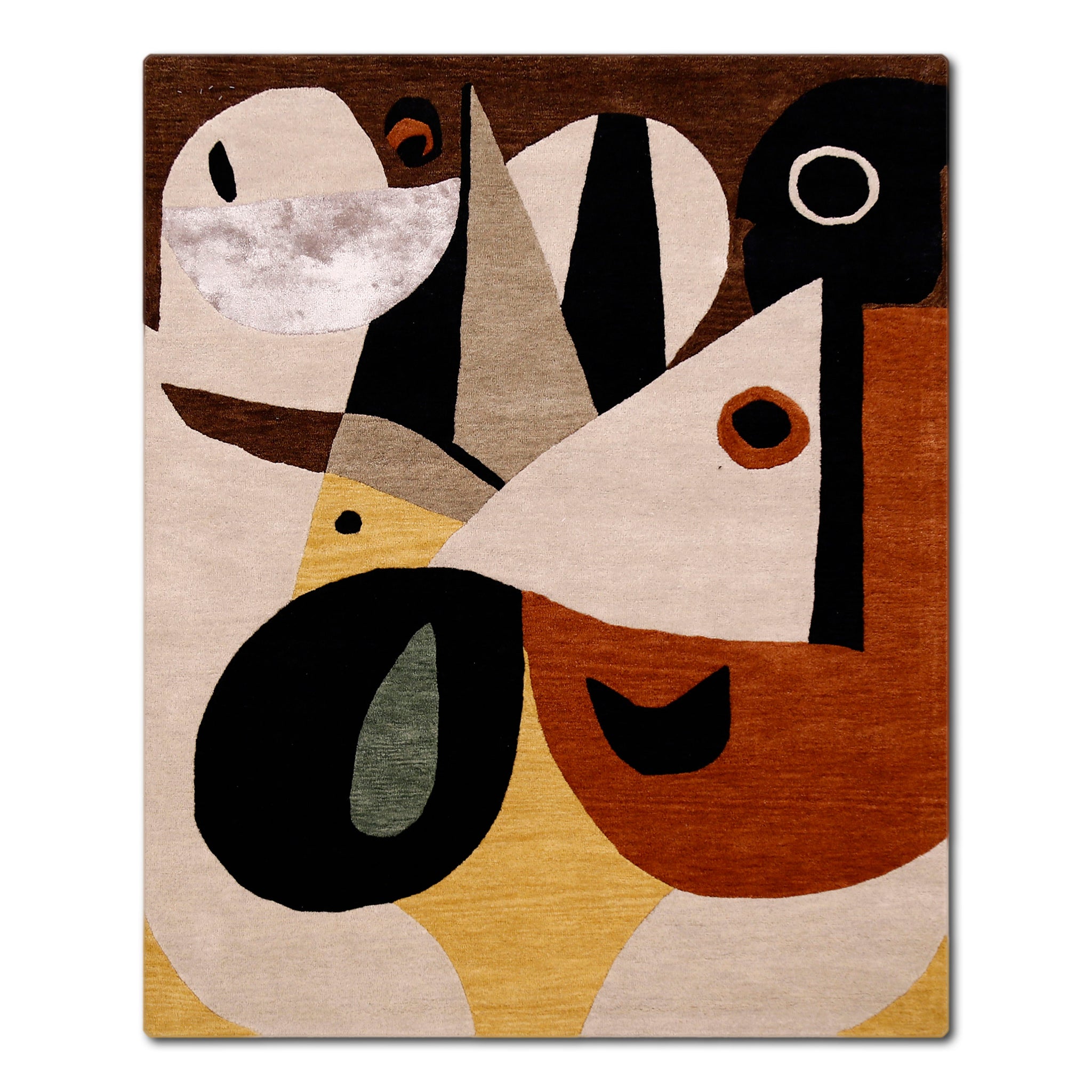 Abstract Bird Forms Hand Tufted Wool Viscose Wall Rug