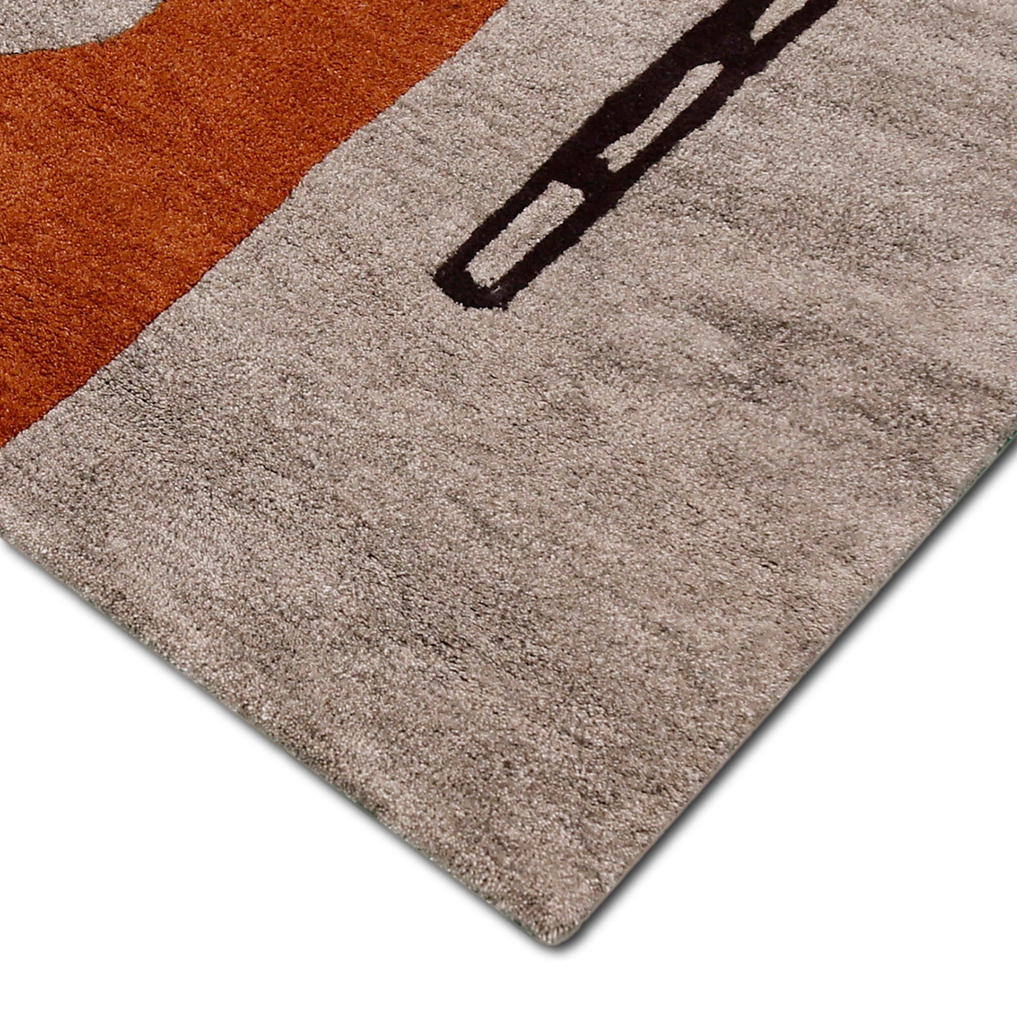 Earth Tone Abstract Geometric Hand Tufted Wool Viscose Wall Rug