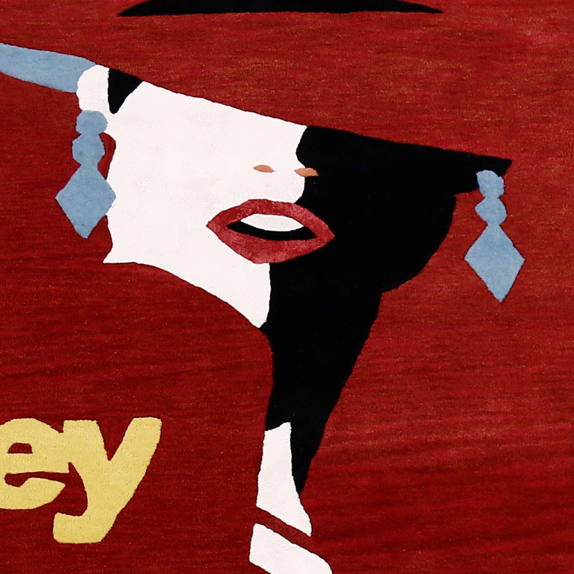 Hey Lady Pop Art Hand Tufted Wool Viscose Wall Rug