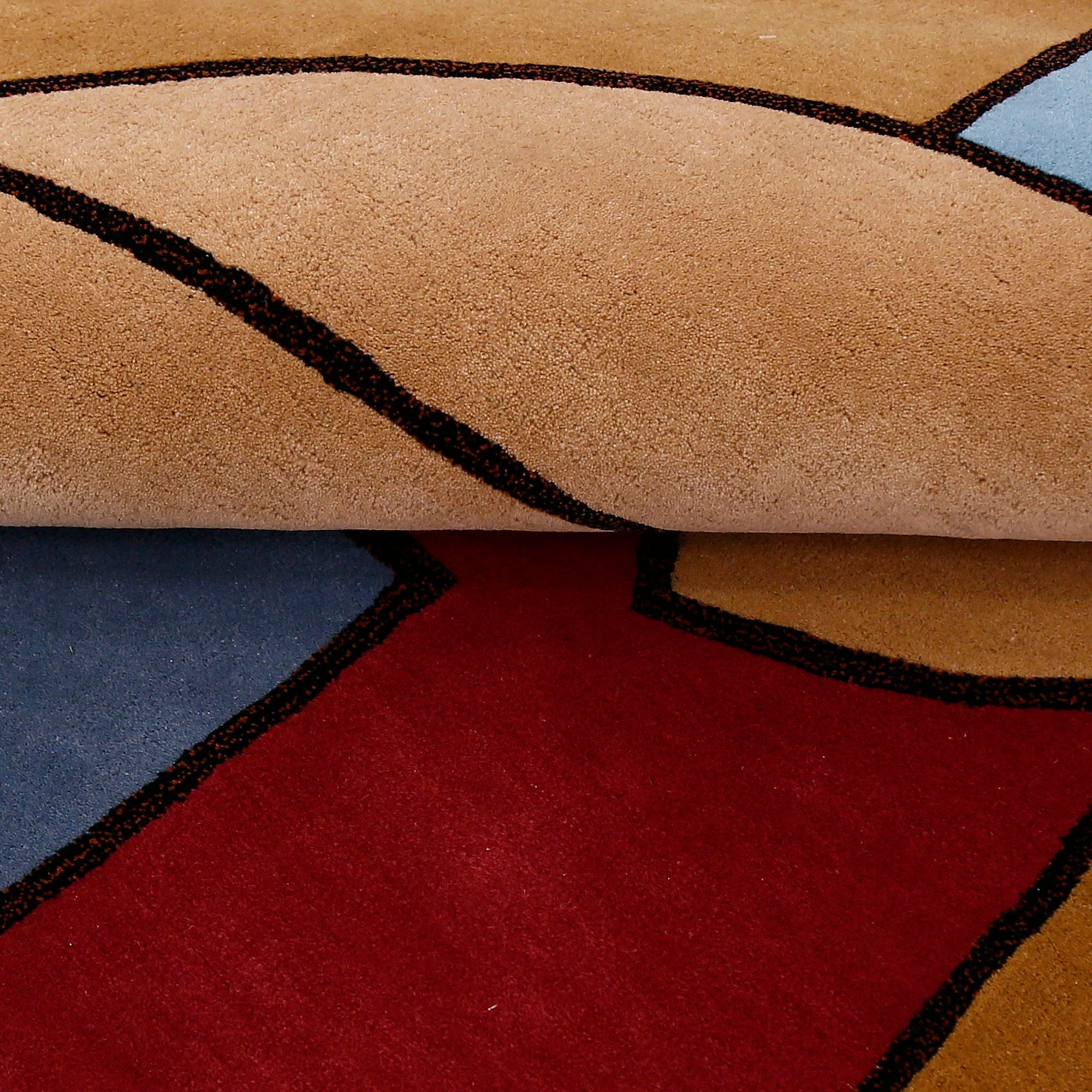 Cubist Face Hand Tufted Wool Wall Rug