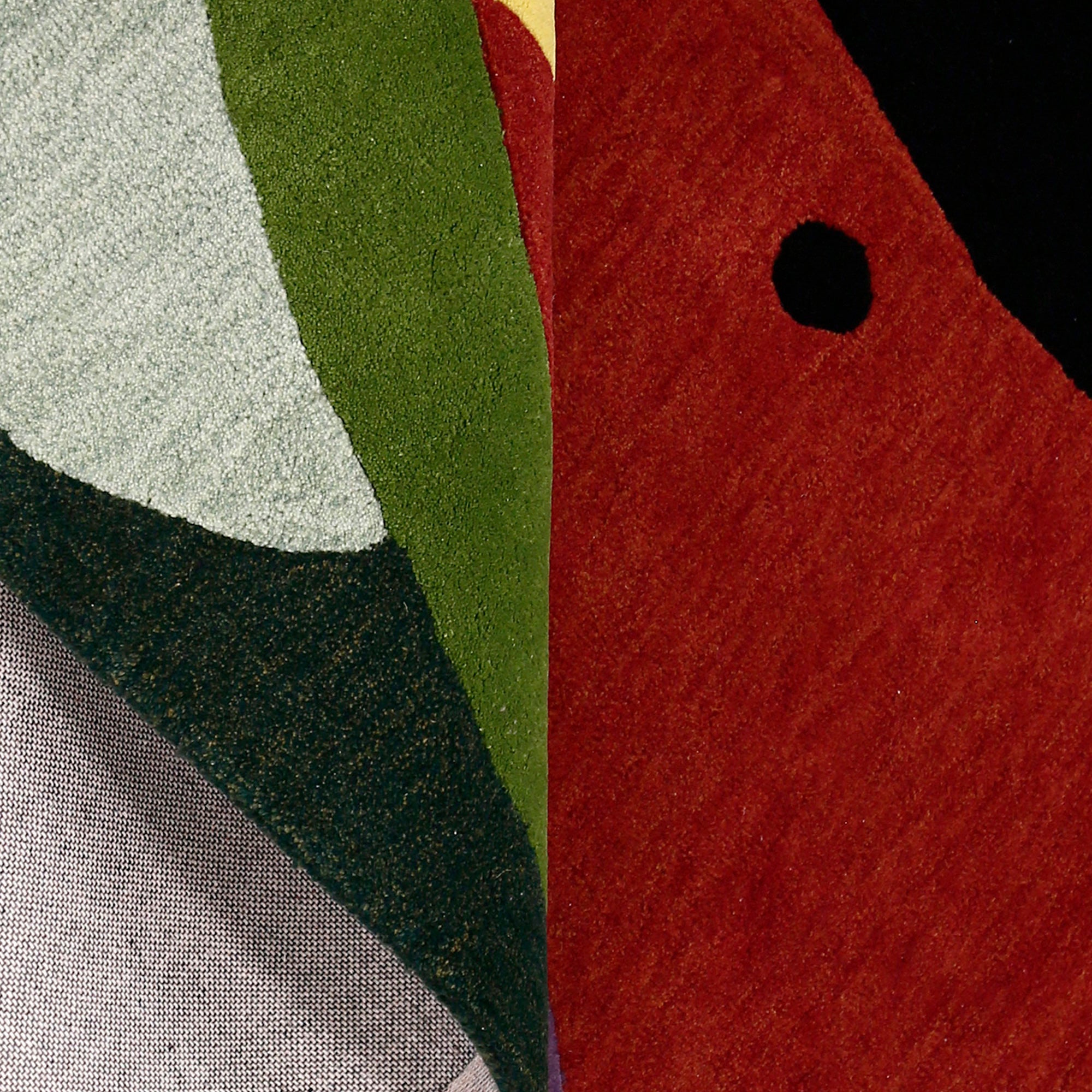 Abstract Watermelon Figure Hand Tufted Wool Wall Rug