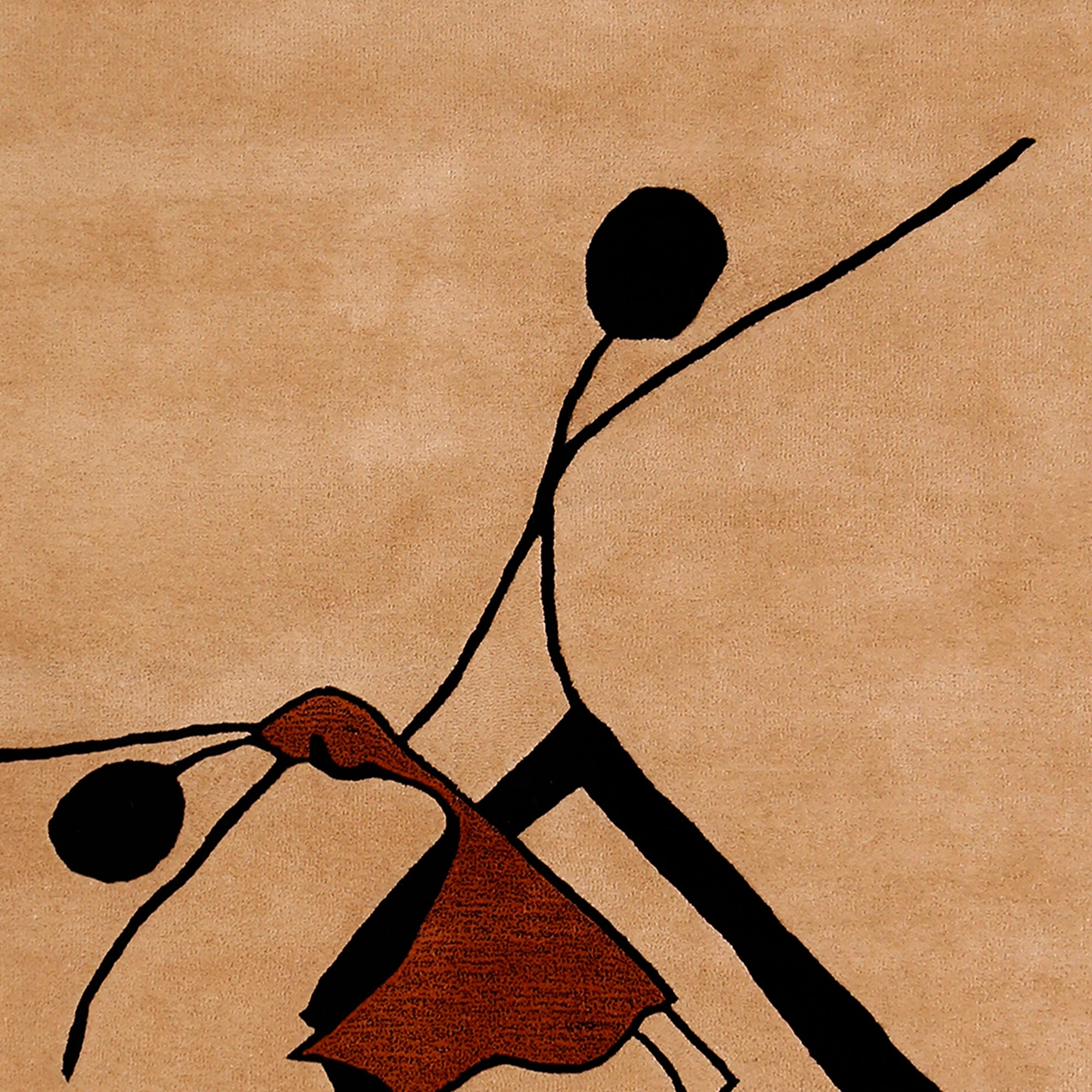 Minimal Dancing Couple Hand Tufted Wool Wall Rug