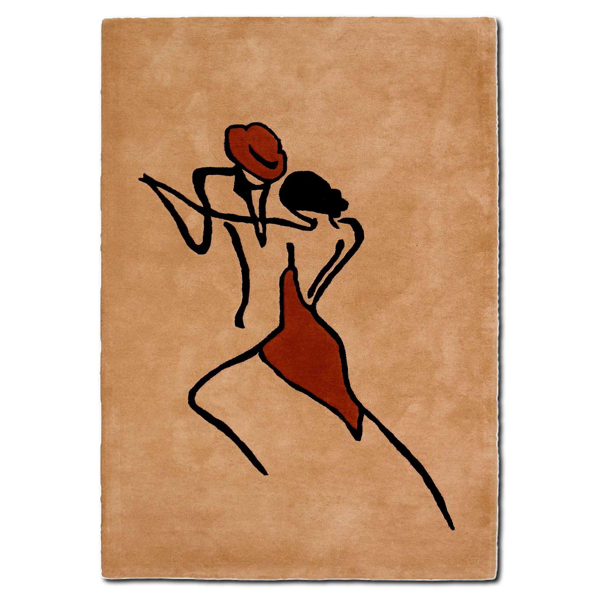 Minimal Rose Lady Hand Tufted Wool Wall Rug