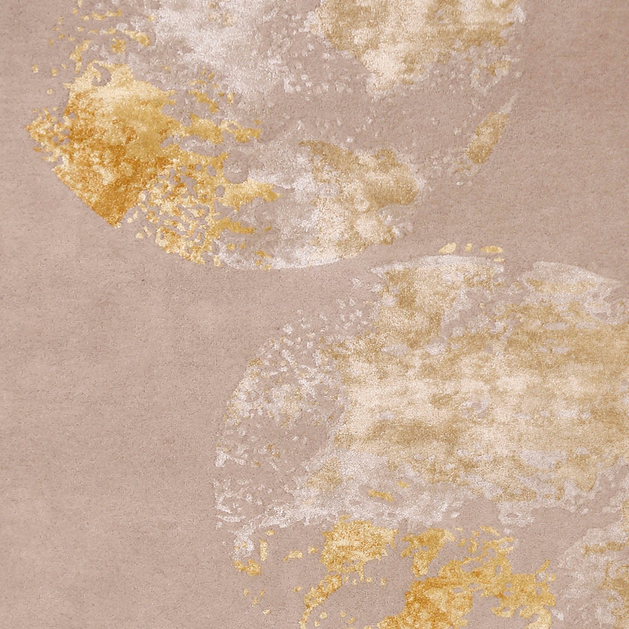 Beige Gold Abstract Bloom Hand Tufted Wool Viscose Wall Rug