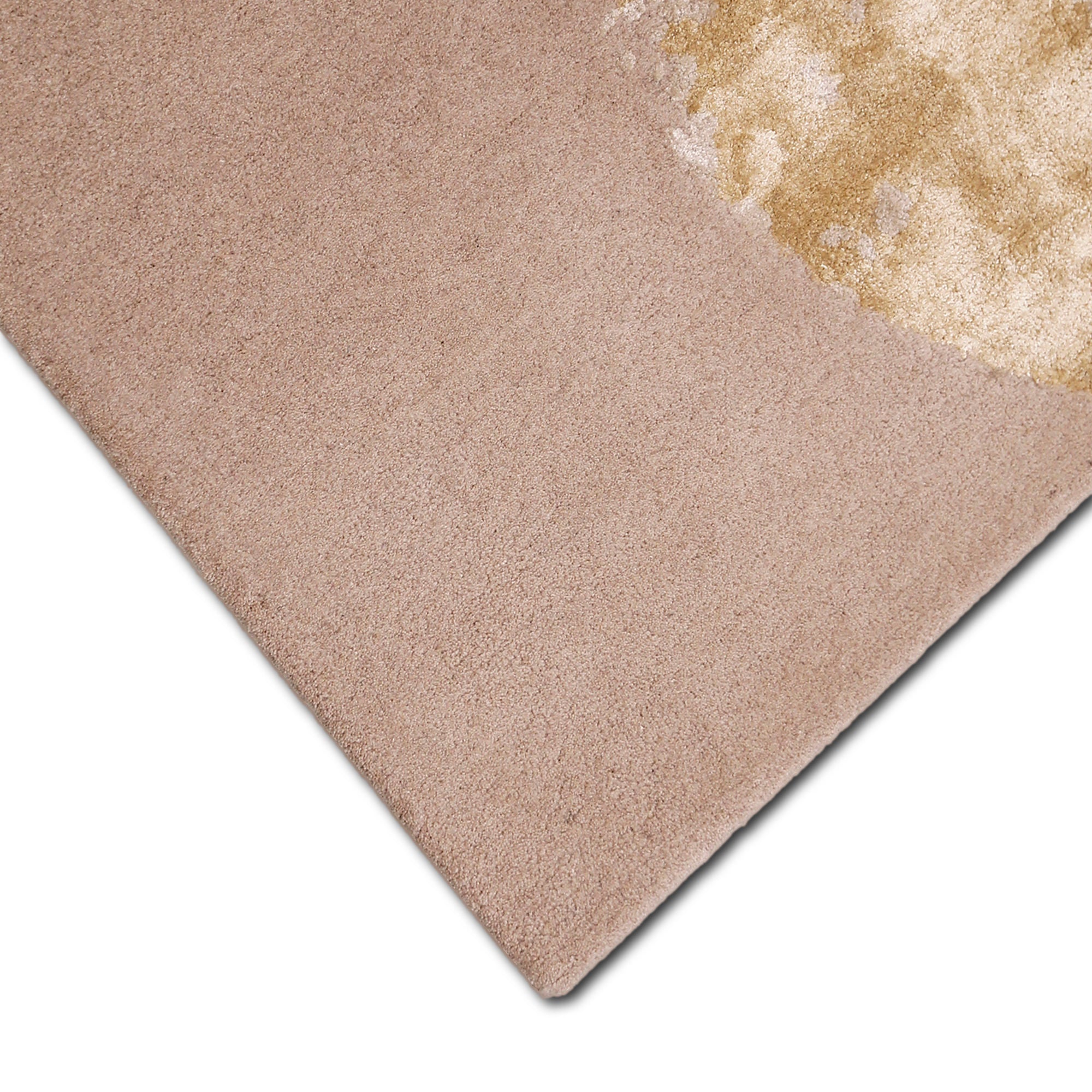 Beige Gold Abstract Bloom Hand Tufted Wool Viscose Wall Rug