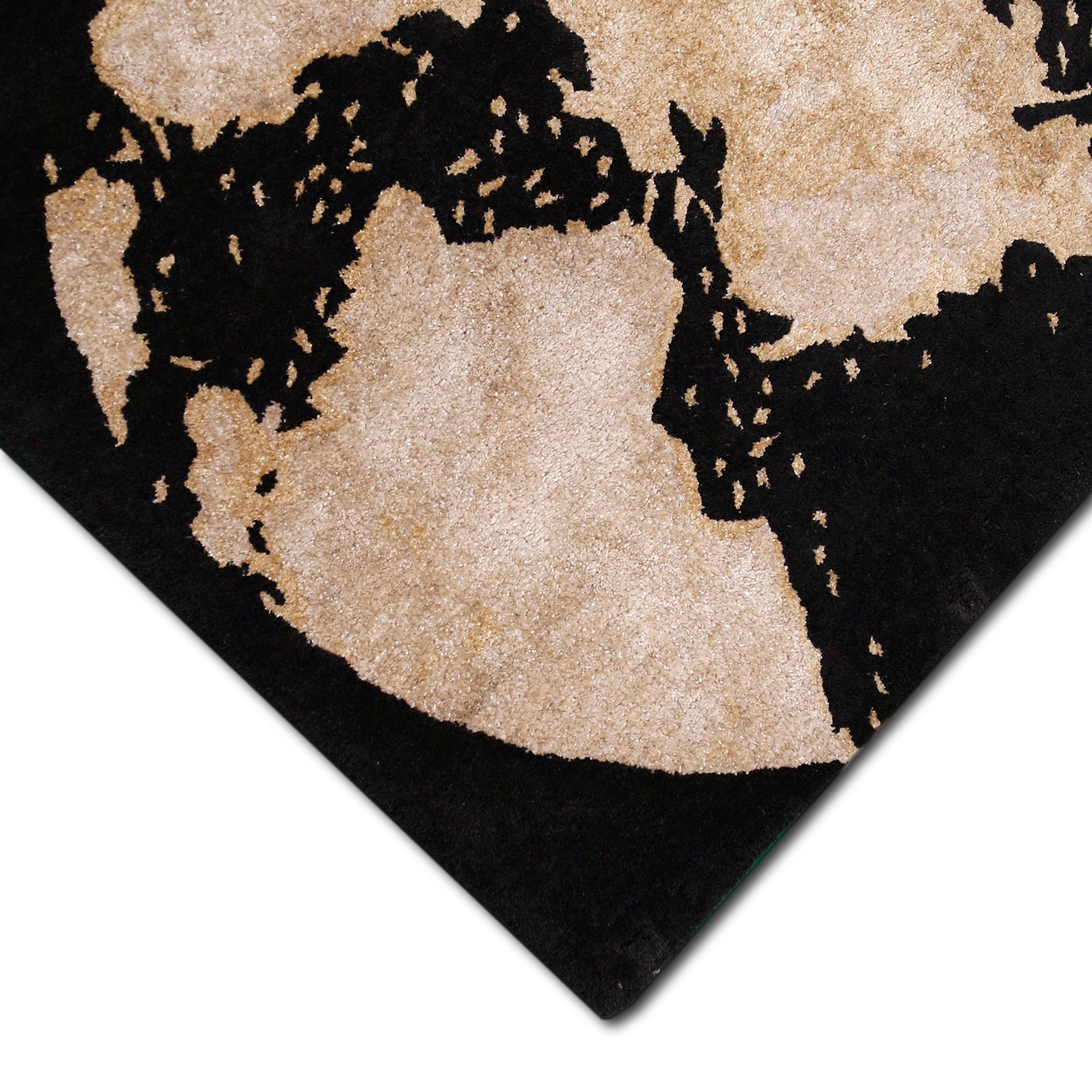 Ivory Gold Abstract Bloom Hand Tufted Wool Viscose Wall Rug