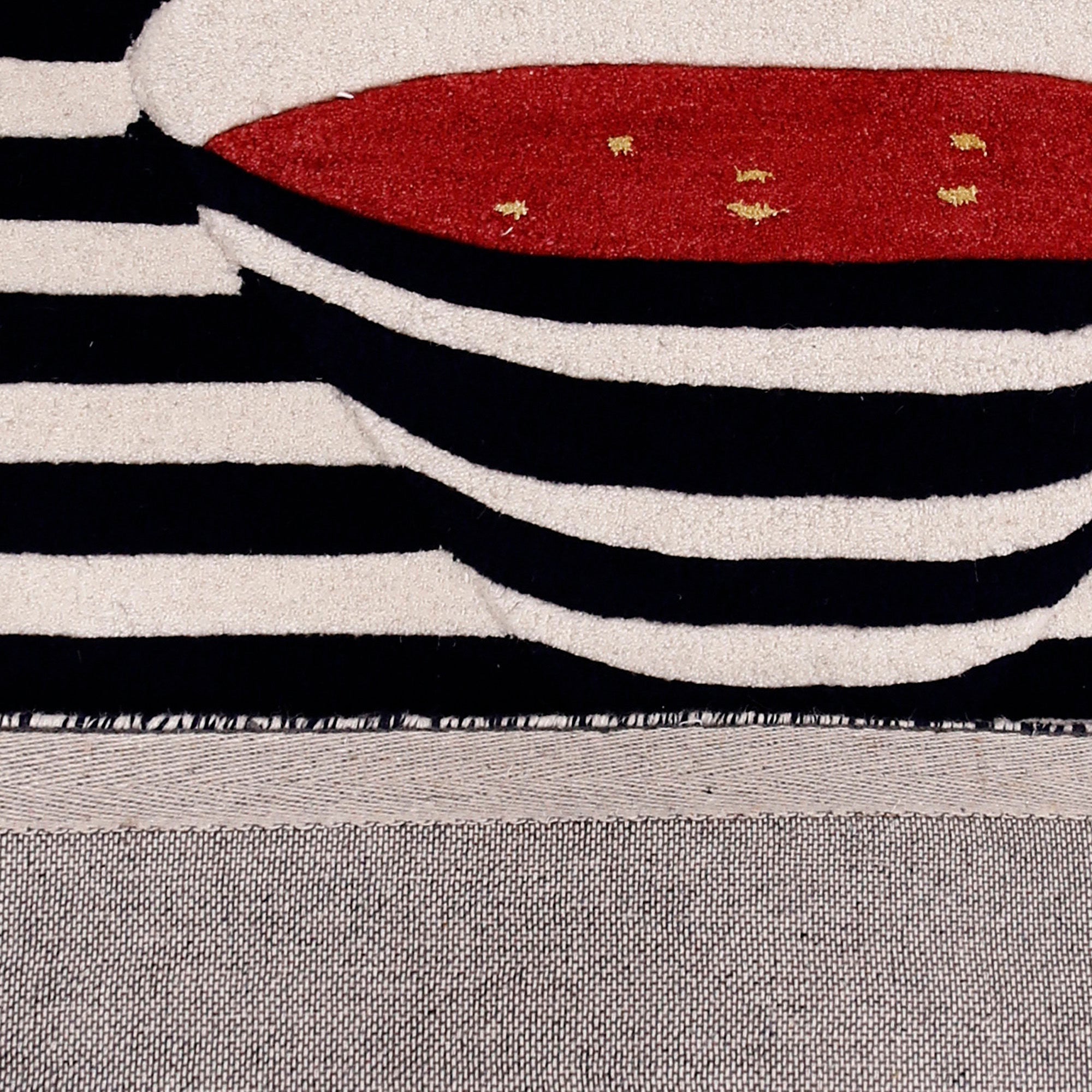 Red Wine Glass Optical Illusion Hand Tufted Wool Wall Rug