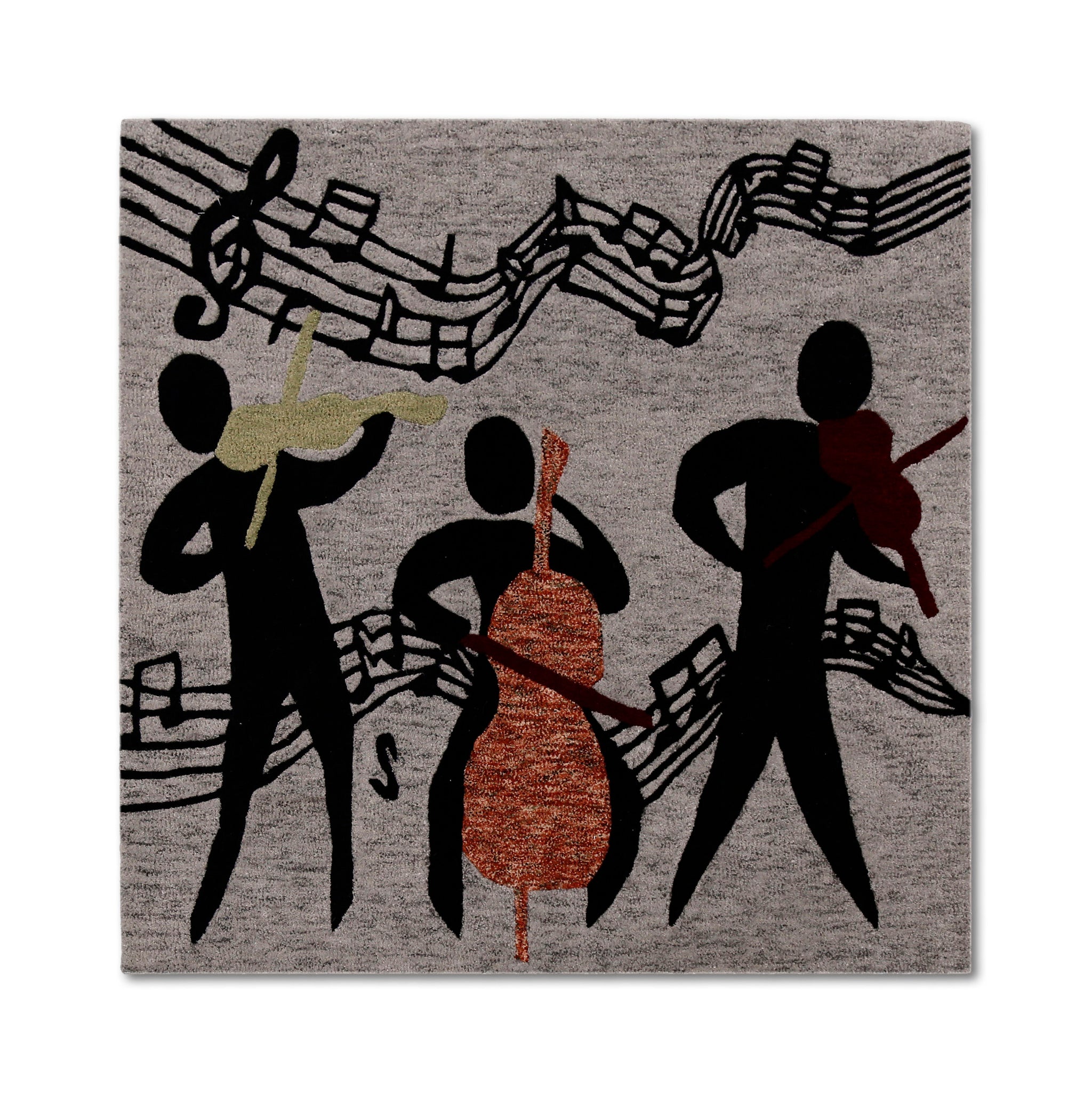 Musician Trio Hand Tufted Wool Wall Rug