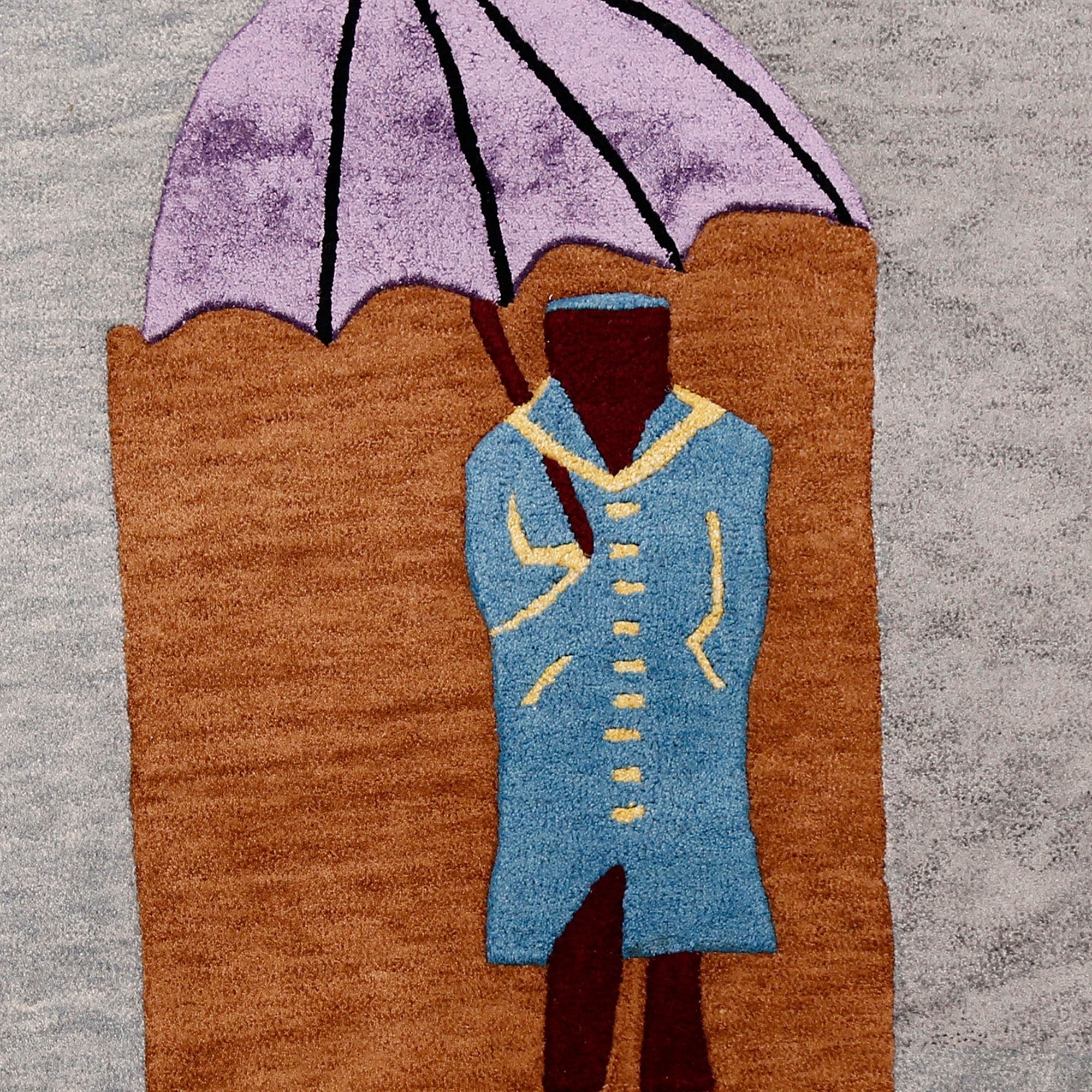 Royal Guard Under Parasol Hand Tufted Wool Viscose Wall Rug
