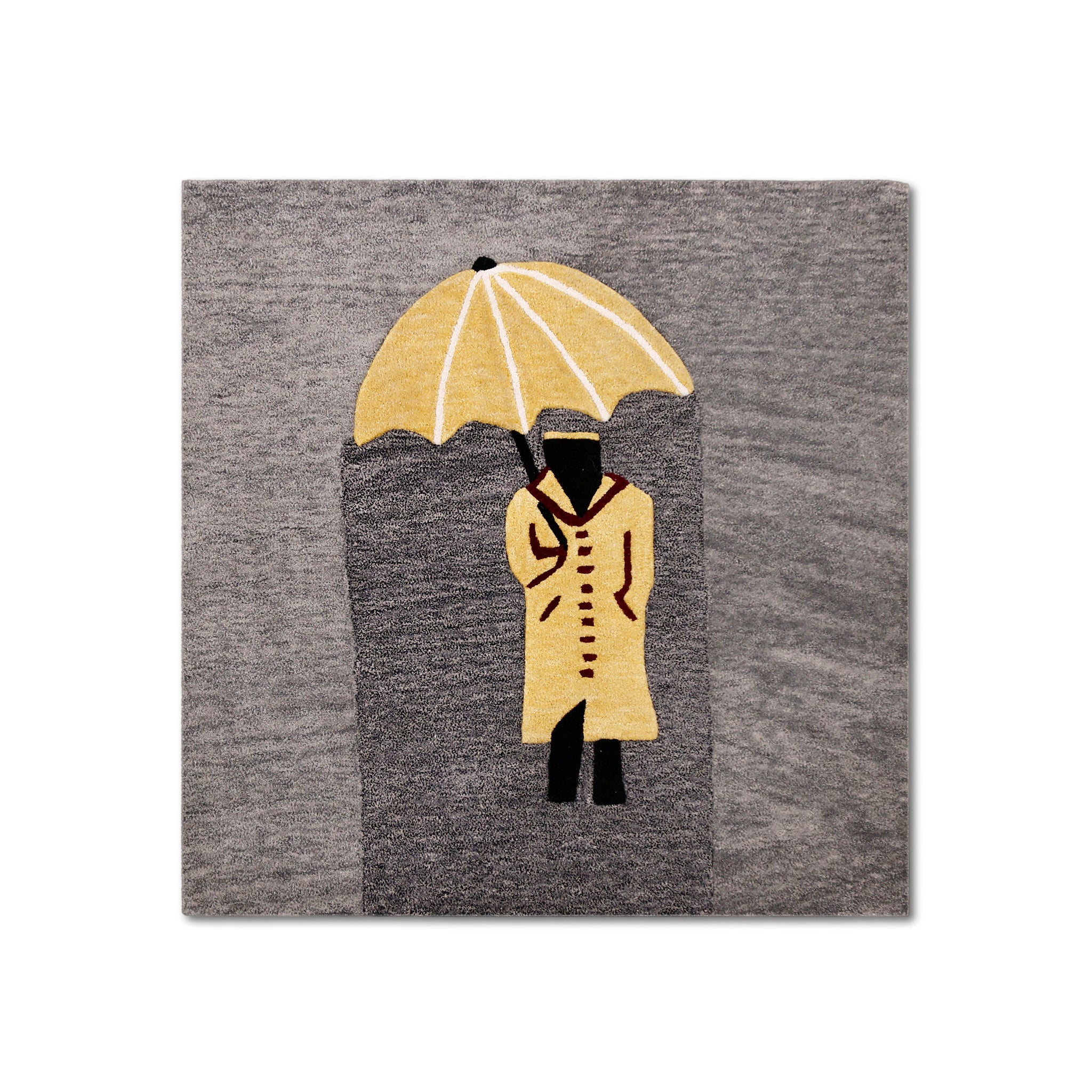 Ceremonial Guard Under Yellow Parasol Hand Tufted Wool Wall Rug
