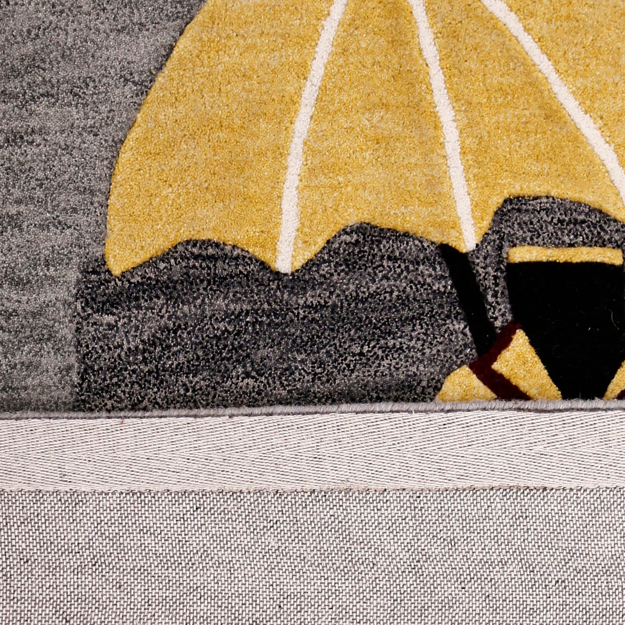 Ceremonial Guard Under Yellow Parasol Hand Tufted Wool Wall Rug