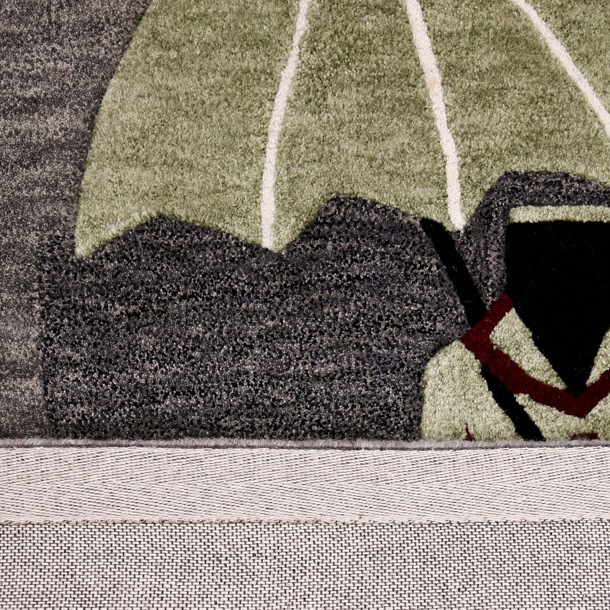 Ceremonial Guard Under Green Parasol Hand Tufted Wool Wall Rug
