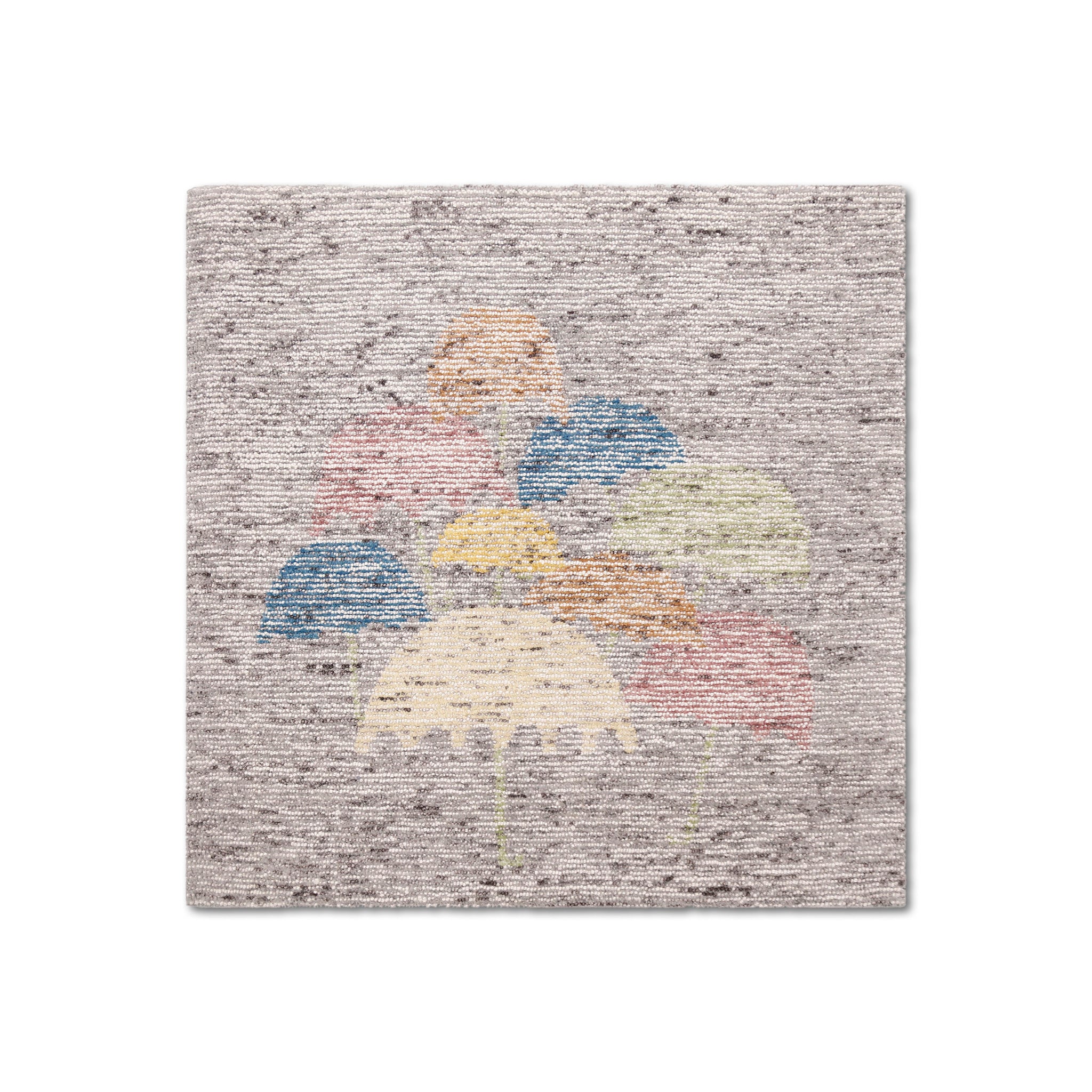 Pastel Umbrella Cluster Hand Tufted Wool Wall Rug