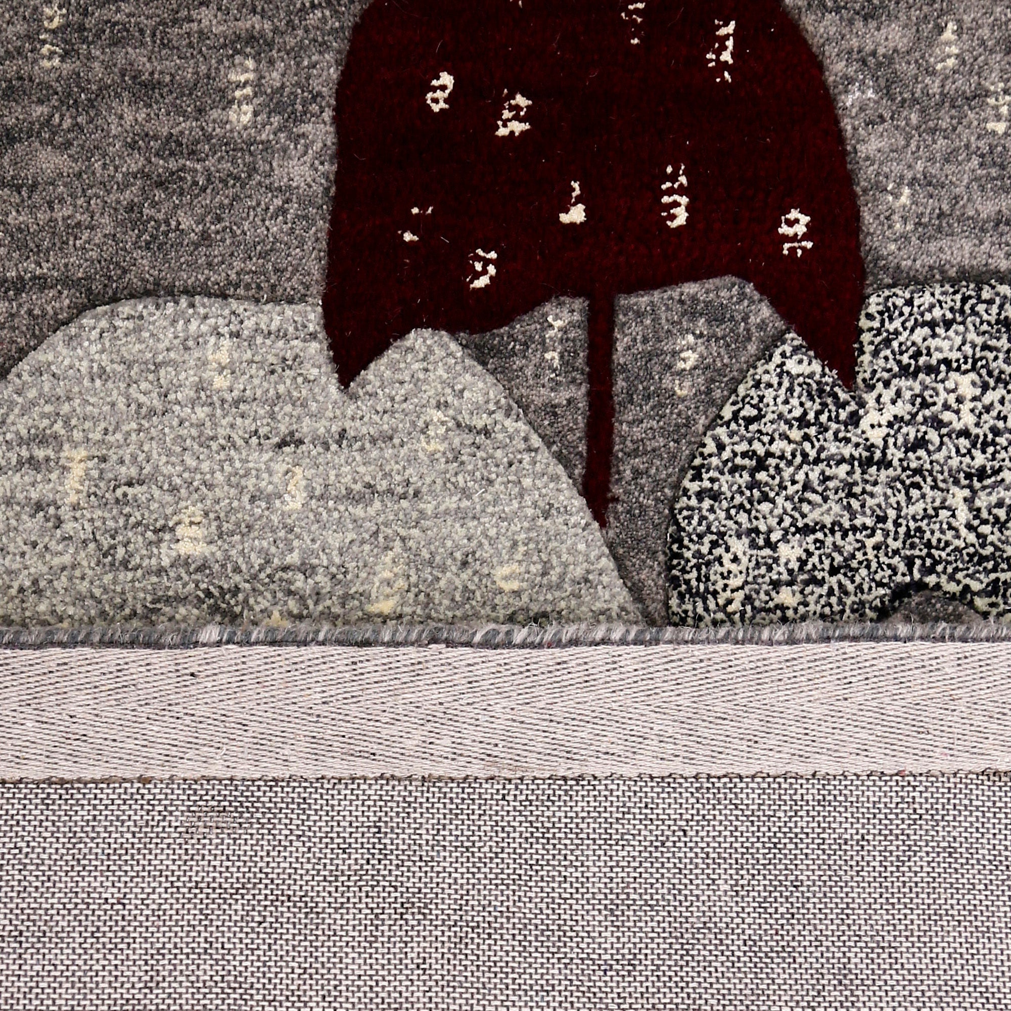 Rainy Umbrella Cluster Hand Tufted Wool and Viscose Wall Rug