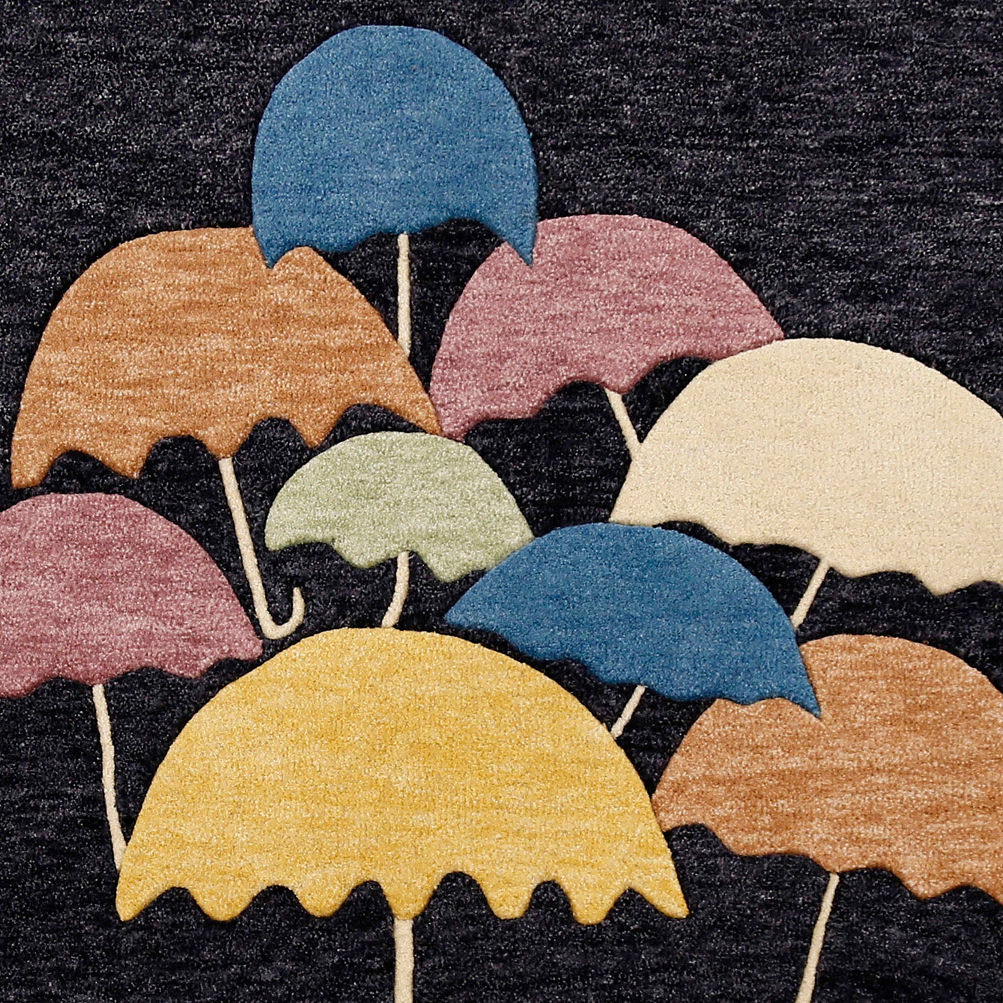 Pastel Umbrella Canopy Hand Tufted Wool Wall Rug