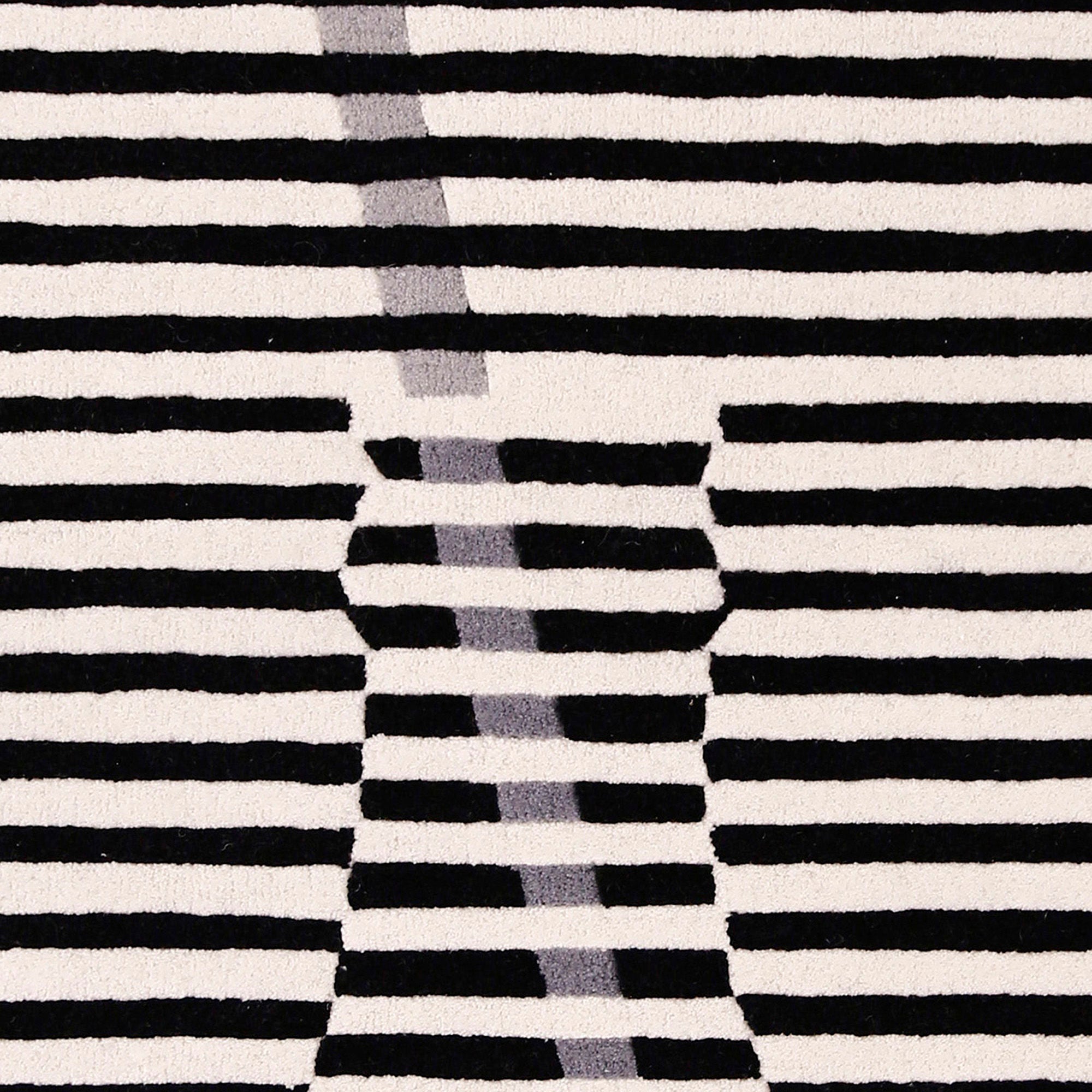 Black and White Striped Vase Hand Tufted Wool Wall Rug