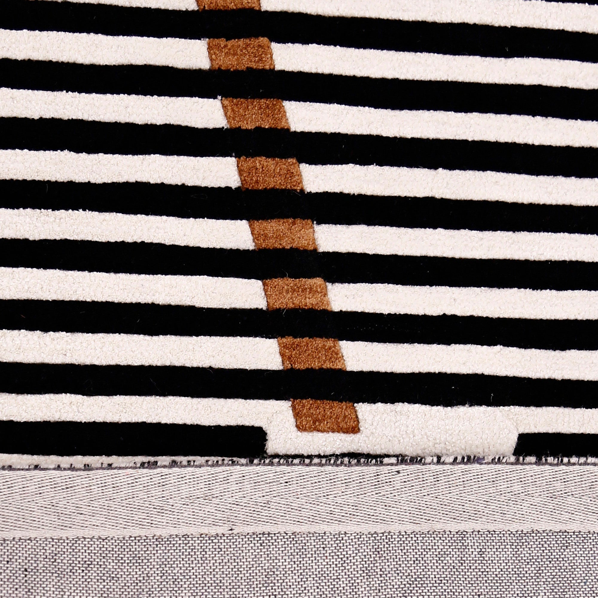 Brown Accent Striped Vase Hand Tufted Wool Wall Rug