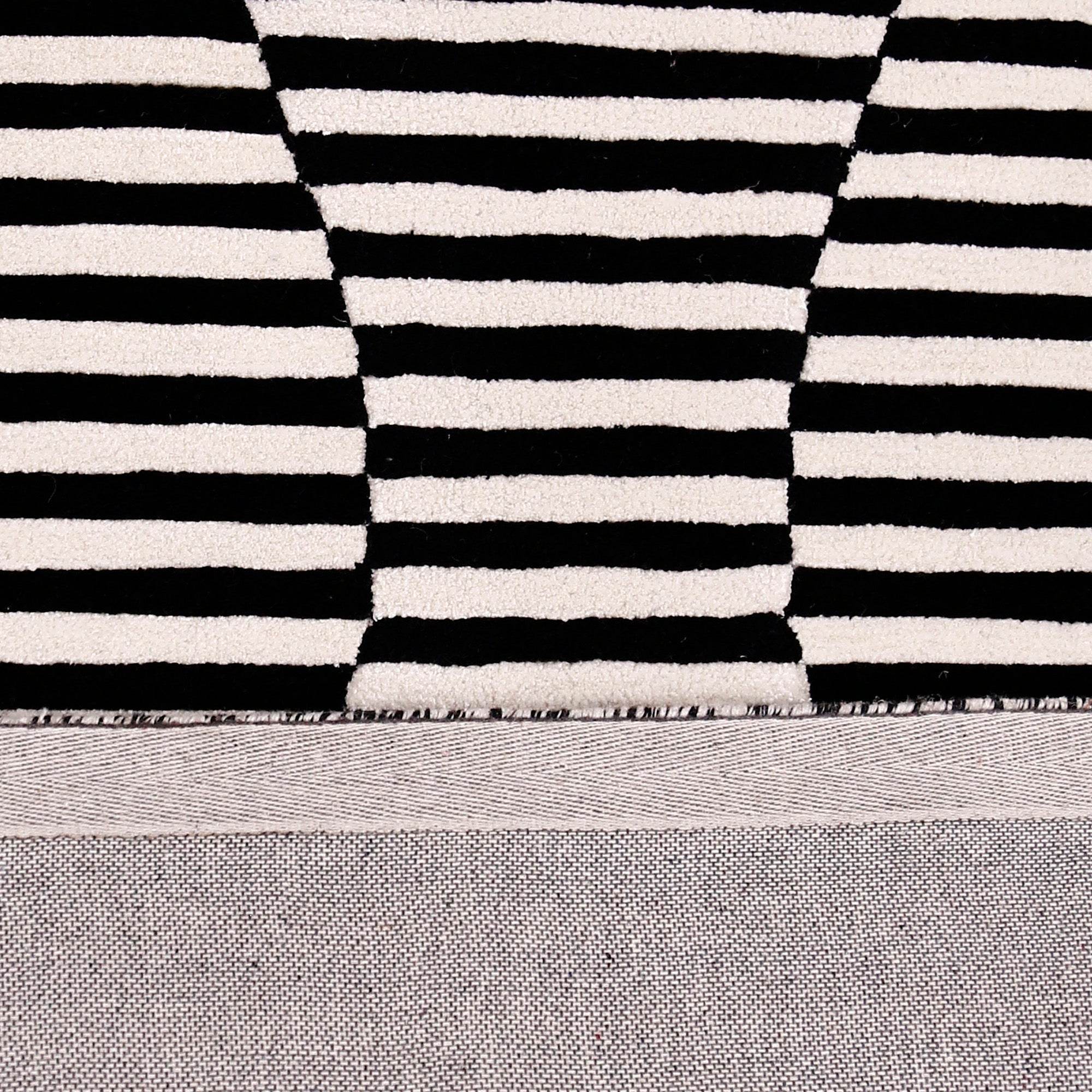 Pink Accent Striped Vase Hand Tufted Wool Wall Rug
