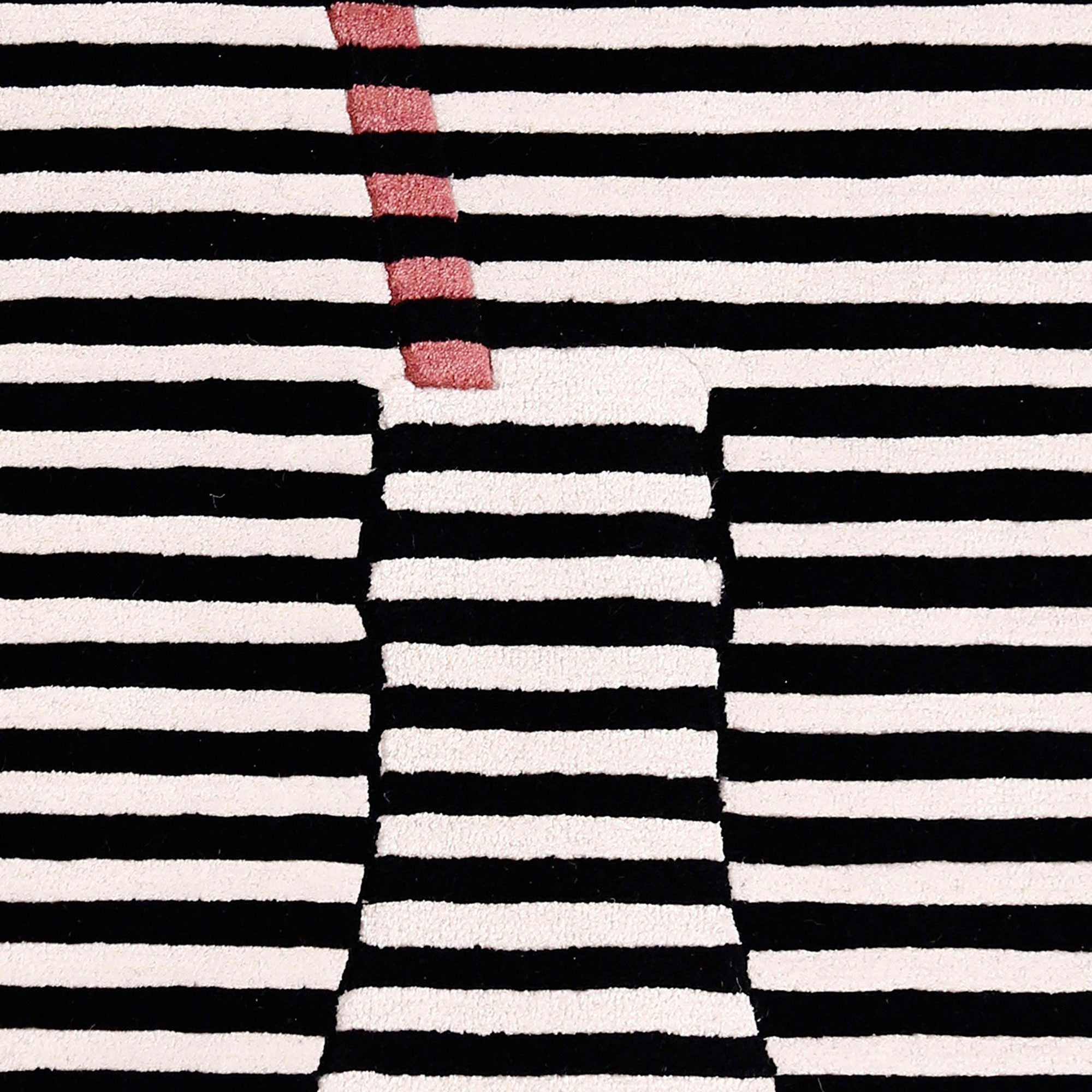 Rose Accent Striped Vase Hand Tufted Wool Wall Rug