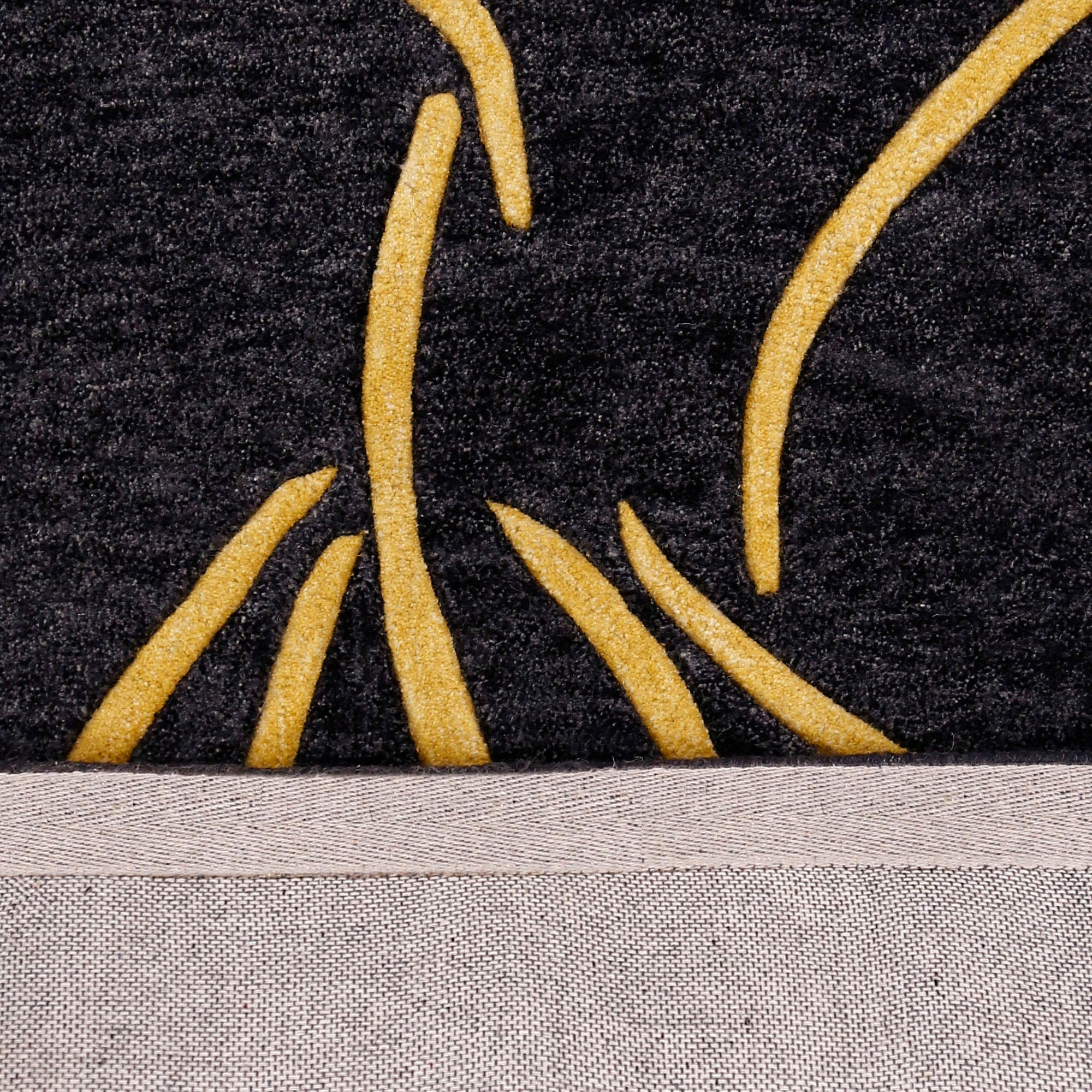 Golden Whirling Dervish Hand Tufted Wool Wall Rug