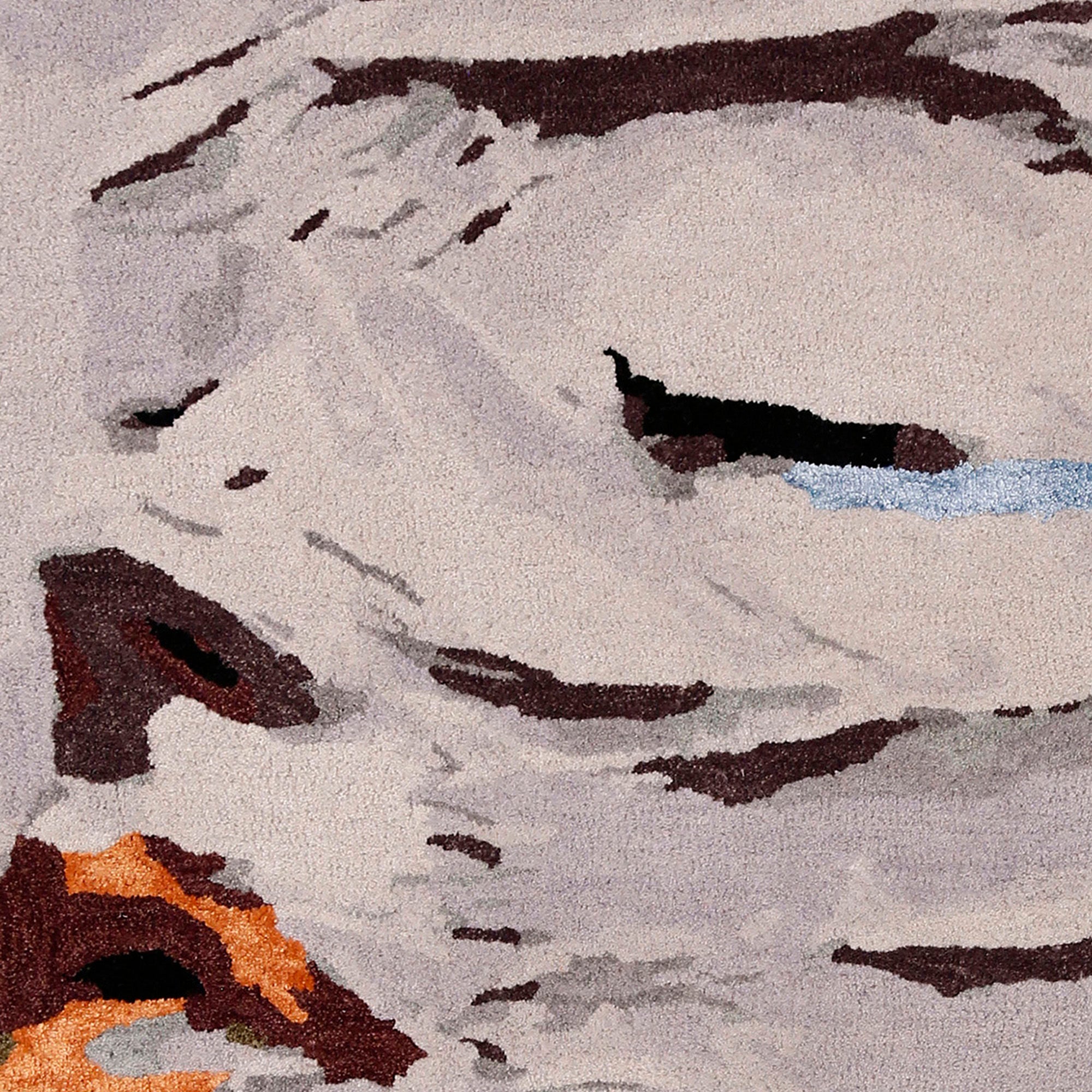 Abstract Cubist Face Hand Tufted Wool Wall Rug