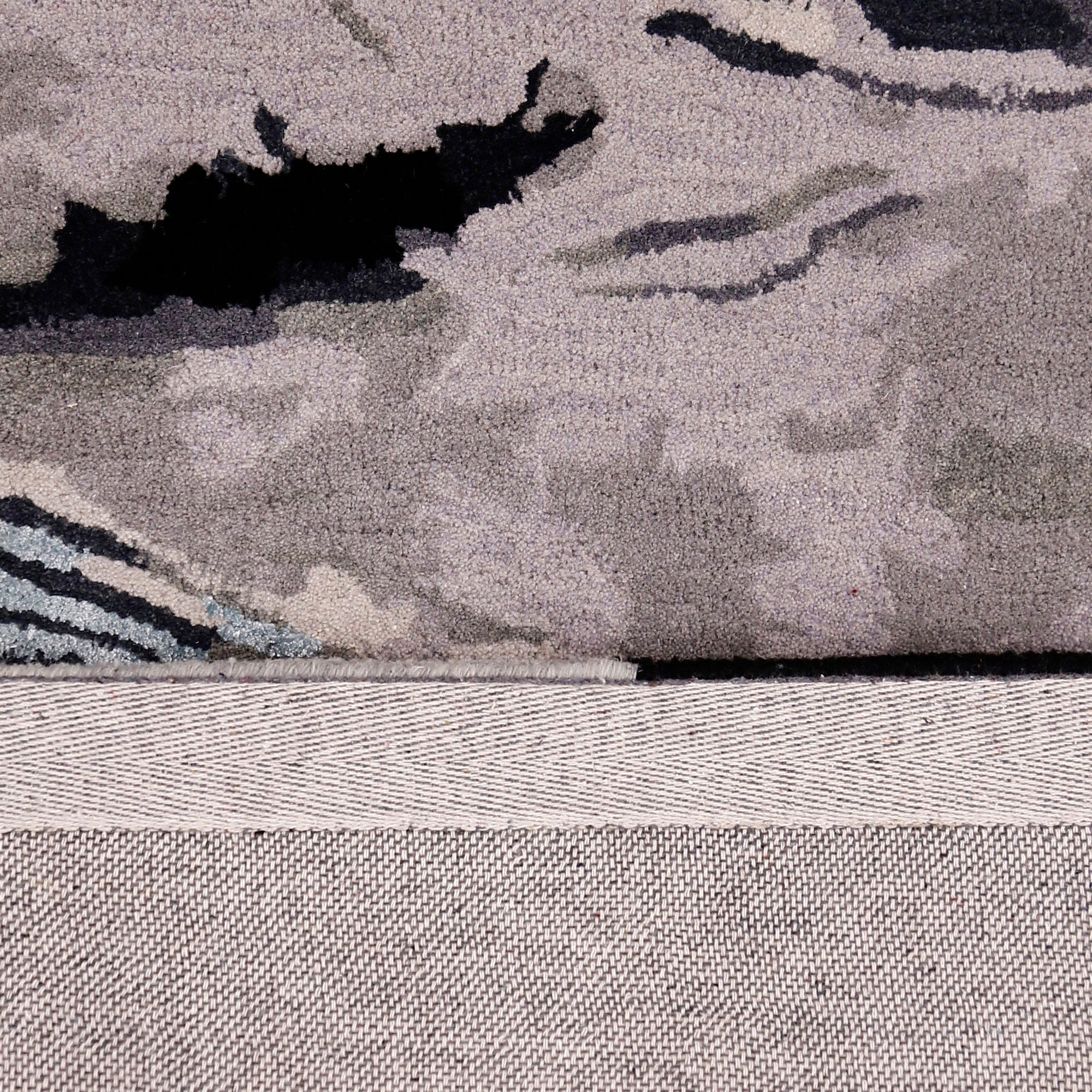 Abstract Grey Brushstroke Hand Tufted Wool Wall Rug
