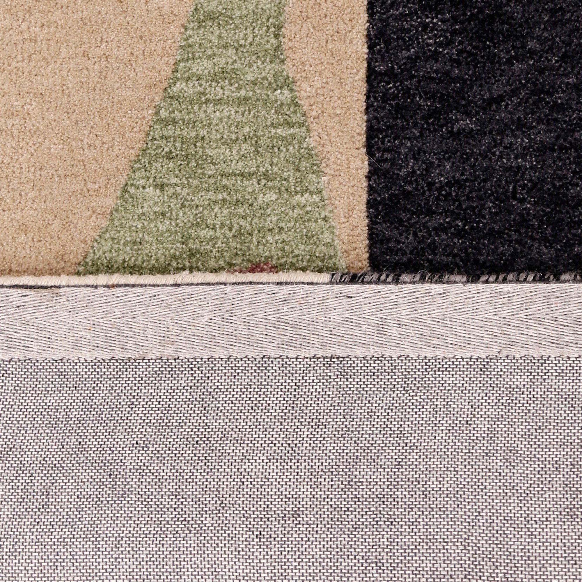 Beige Abstract Face Hand Tufted Wool Wall Rug