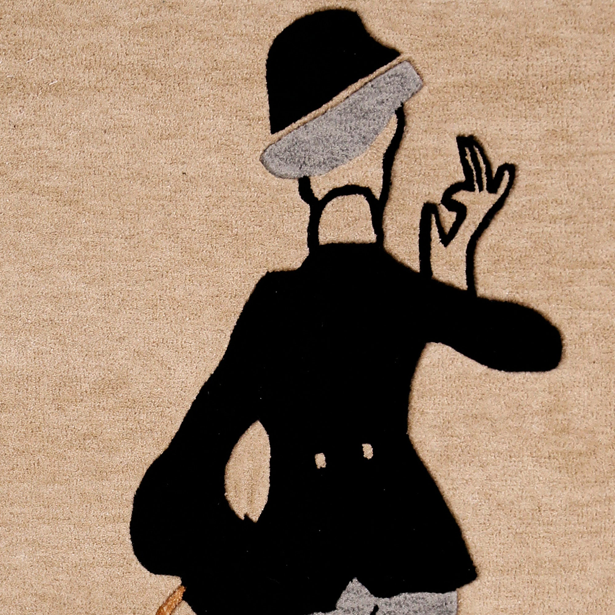 Vintage Gentleman Silhouette Hand Tufted Wool Wall Rug