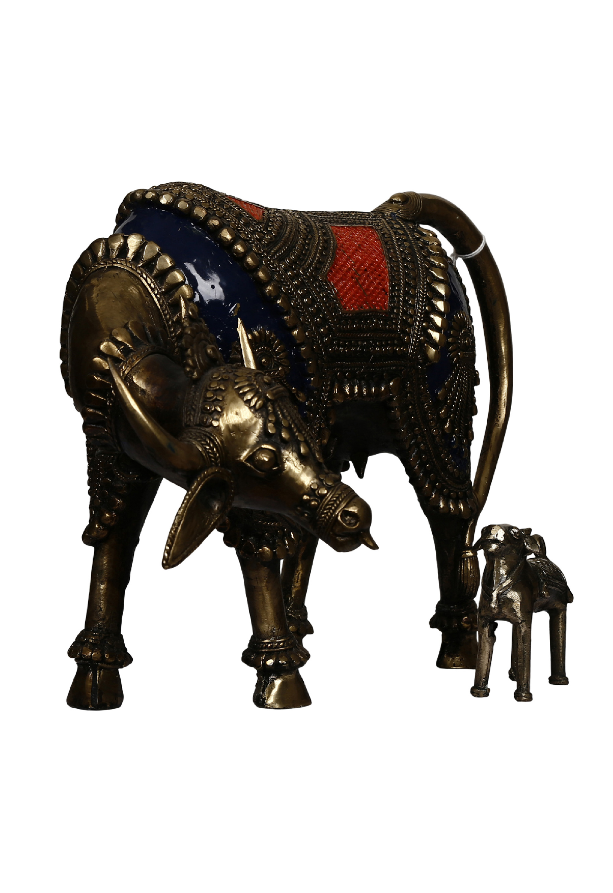 Khushi-Living-Artefacts-Brass-Royal Cow with Calf Brass