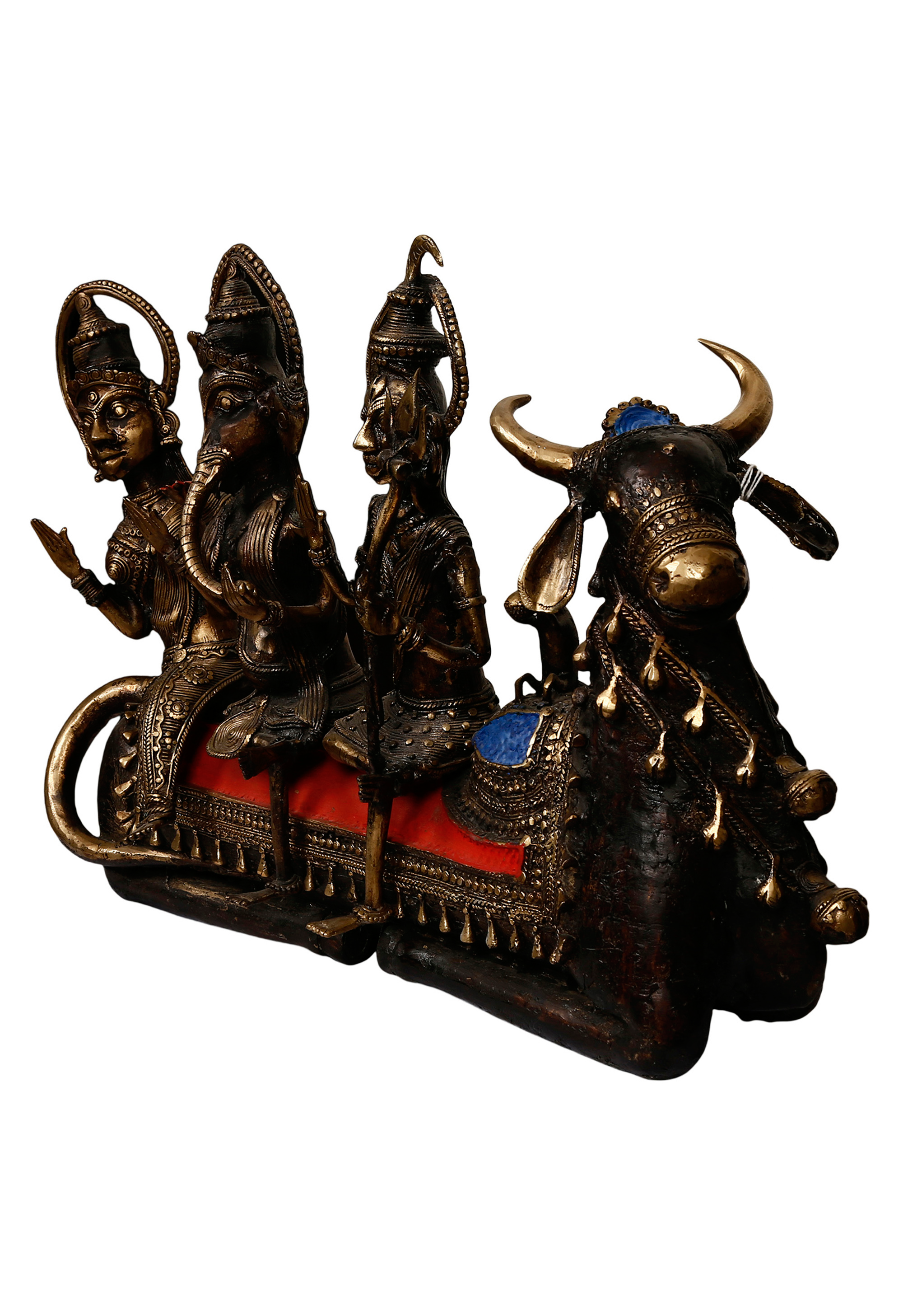 Khushi-Living-Artefacts-Brass-Shiv Parivar on Nandi