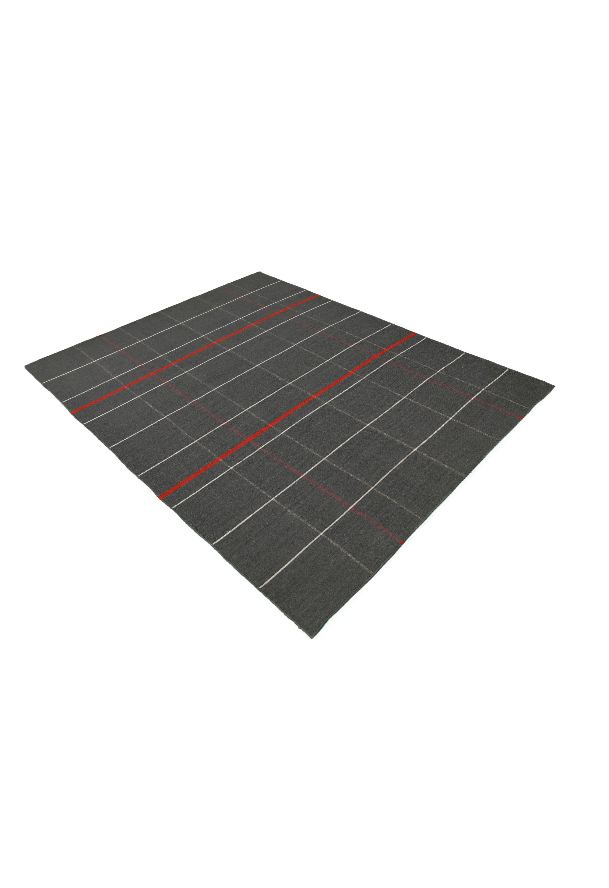 Charcoal Gridline Dhurrie