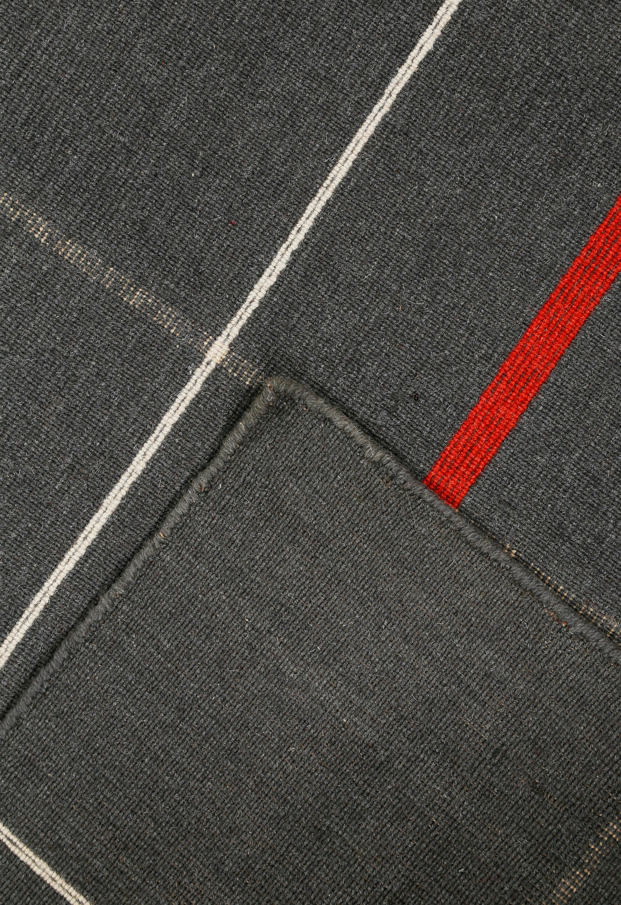 Charcoal Gridline Dhurrie