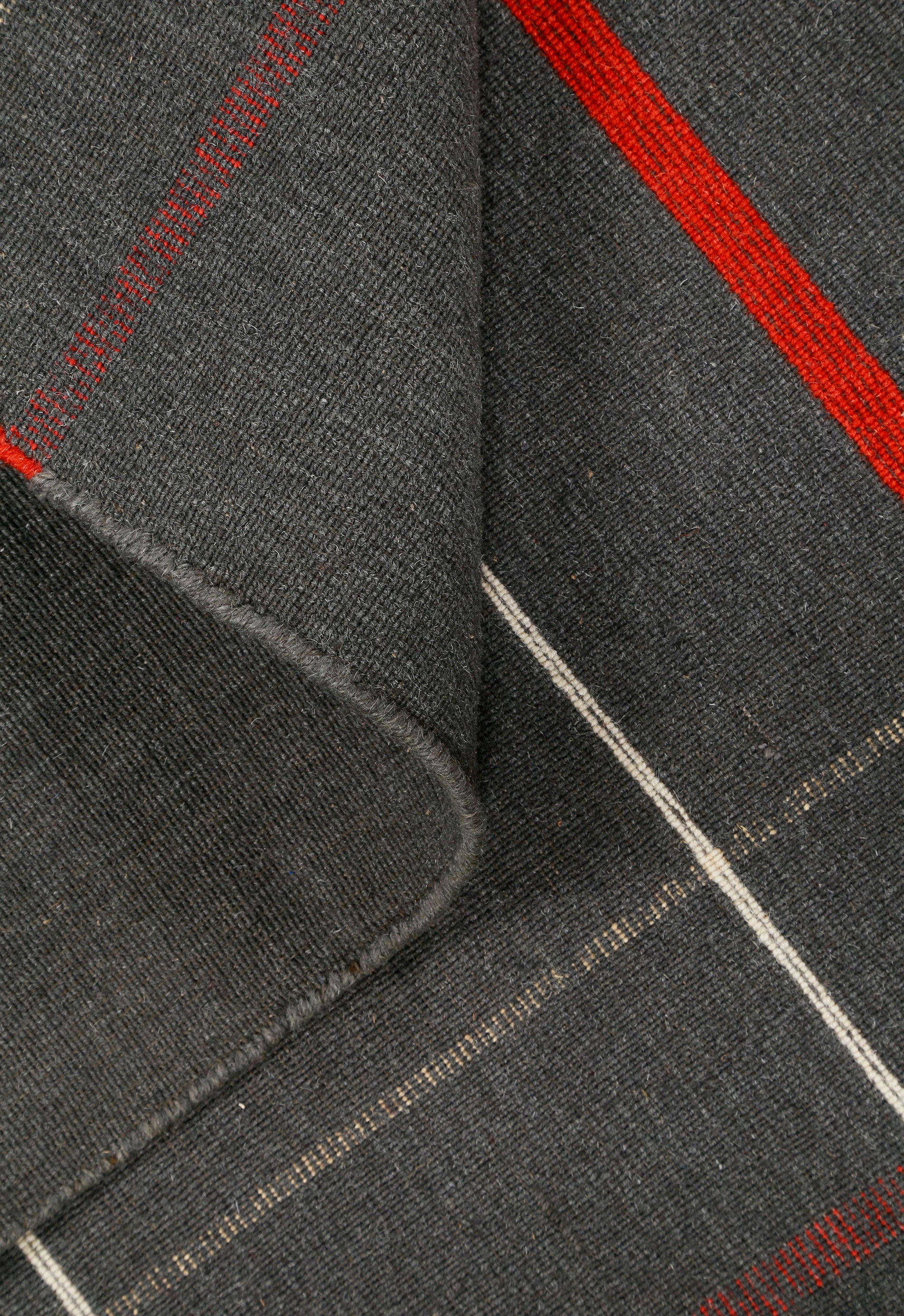 Charcoal Gridline Dhurrie