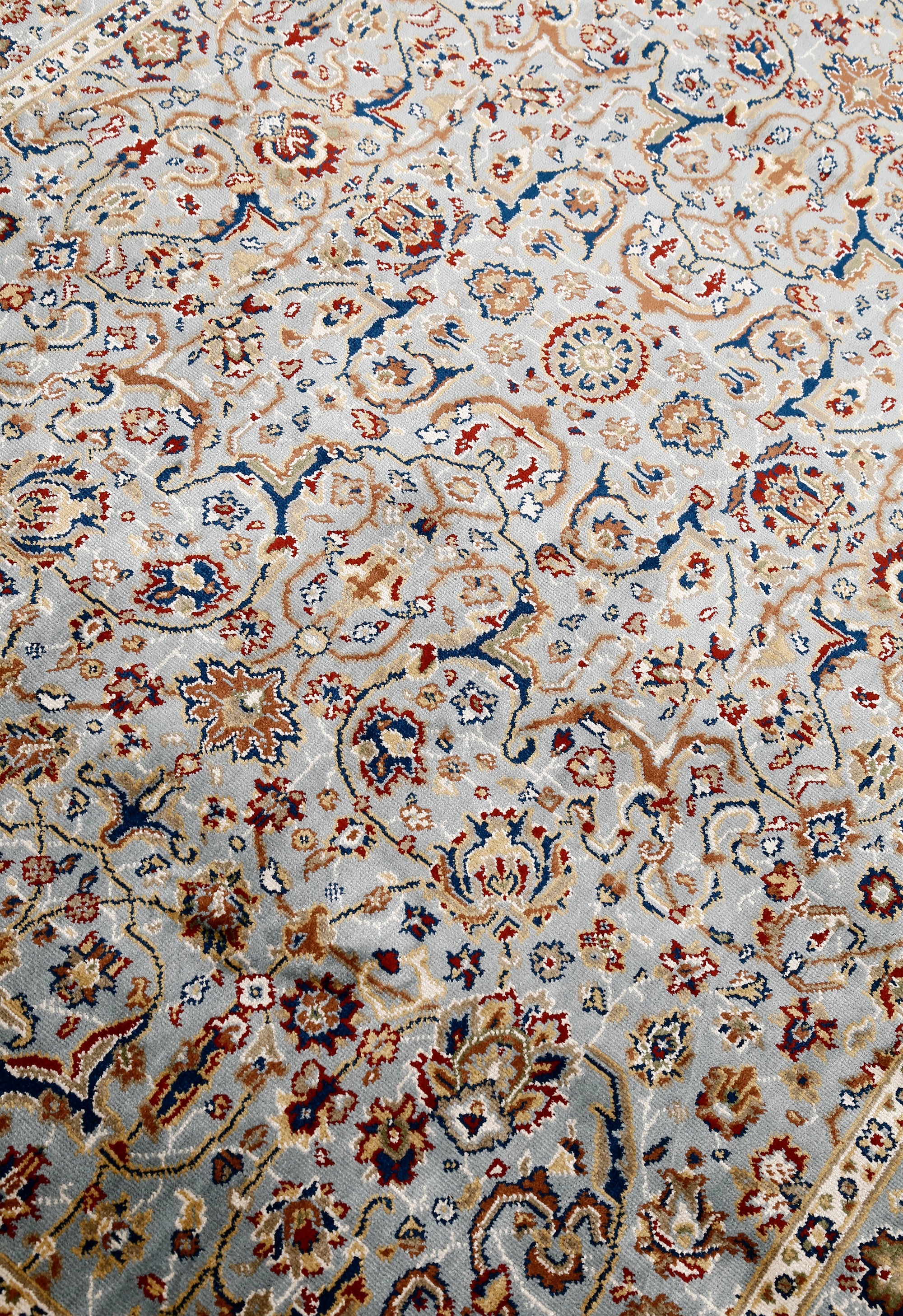 Soft Blue Floral Rug