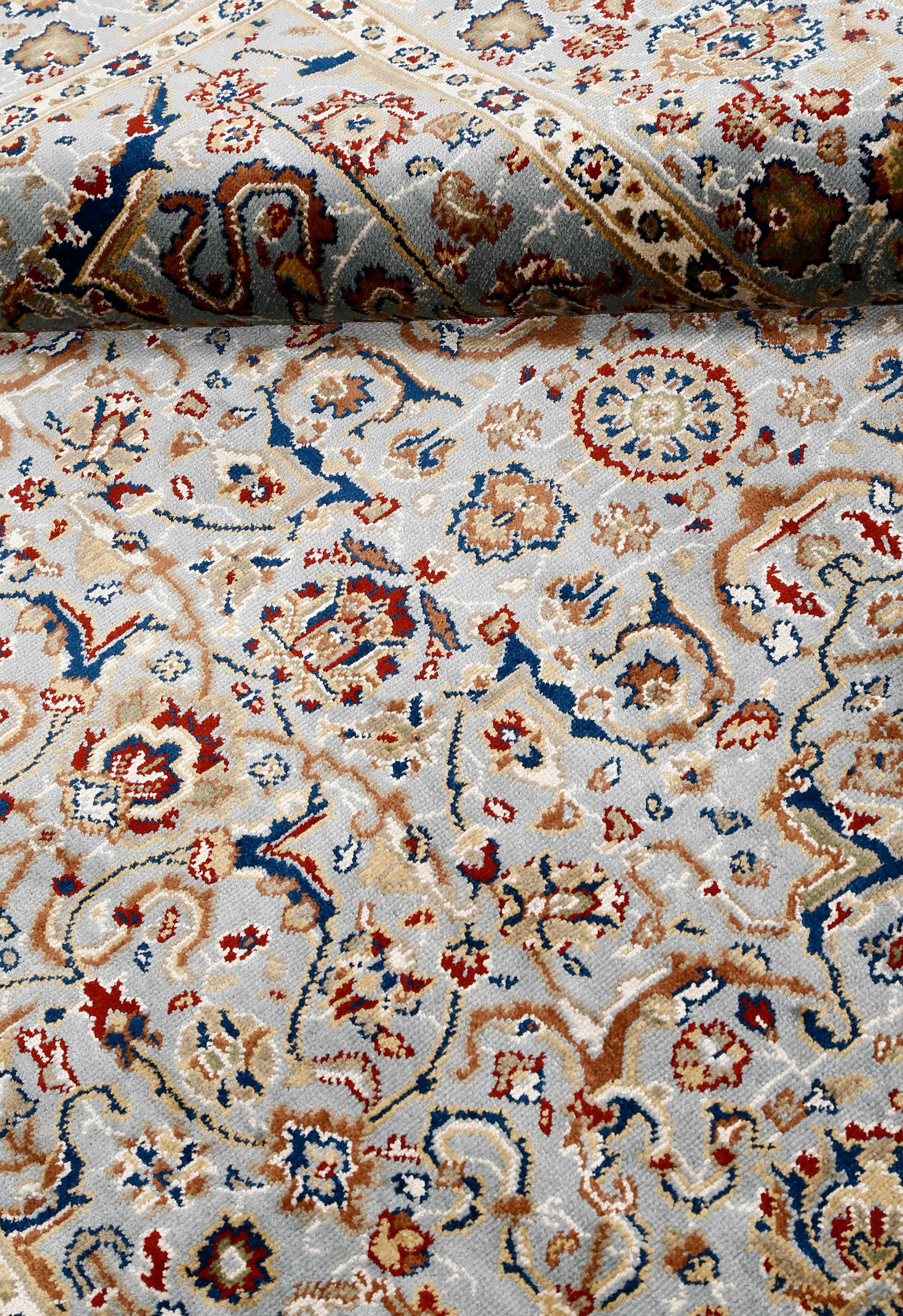 Soft Blue Floral Rug