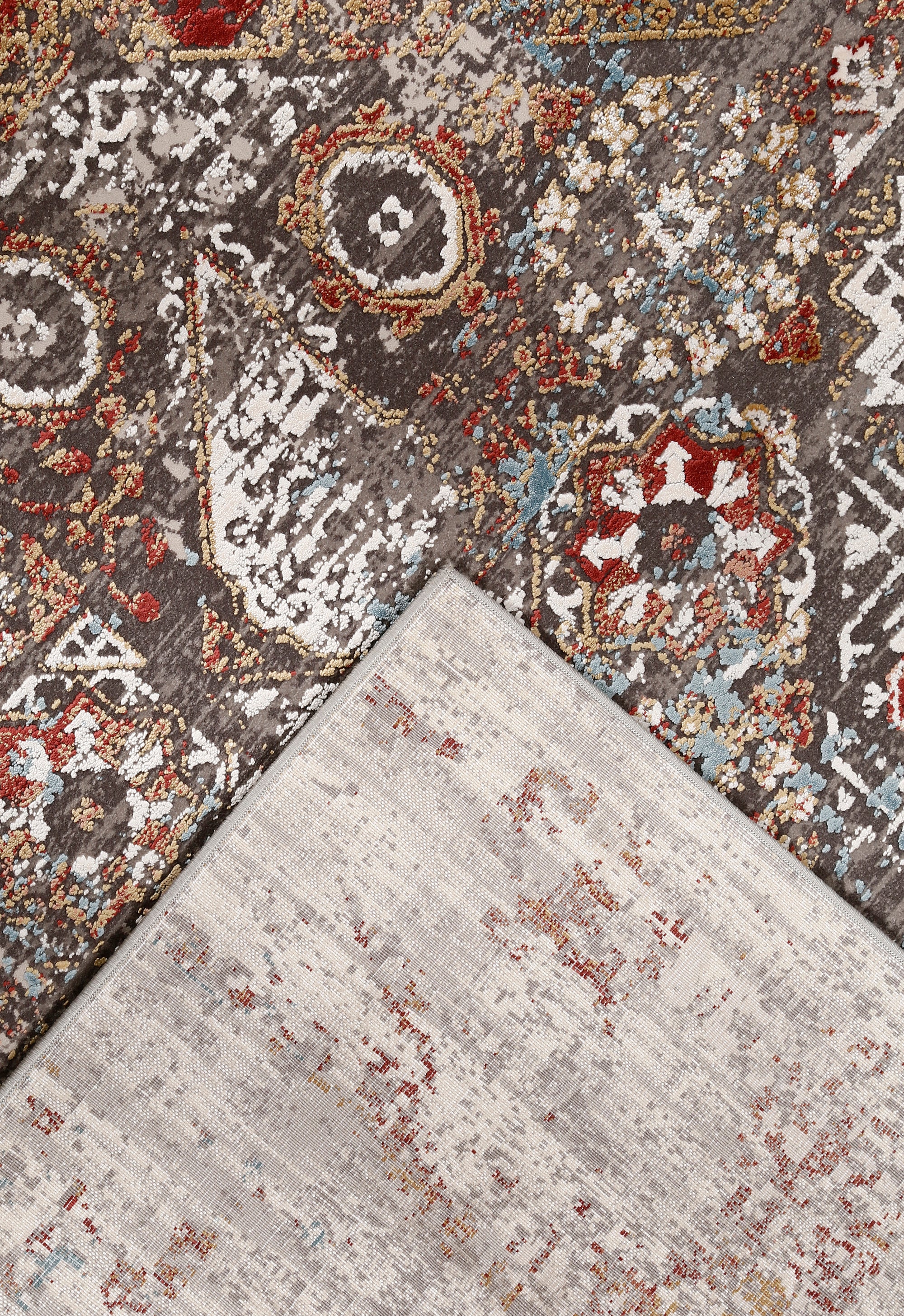 Rust Distressed Medallion Rug