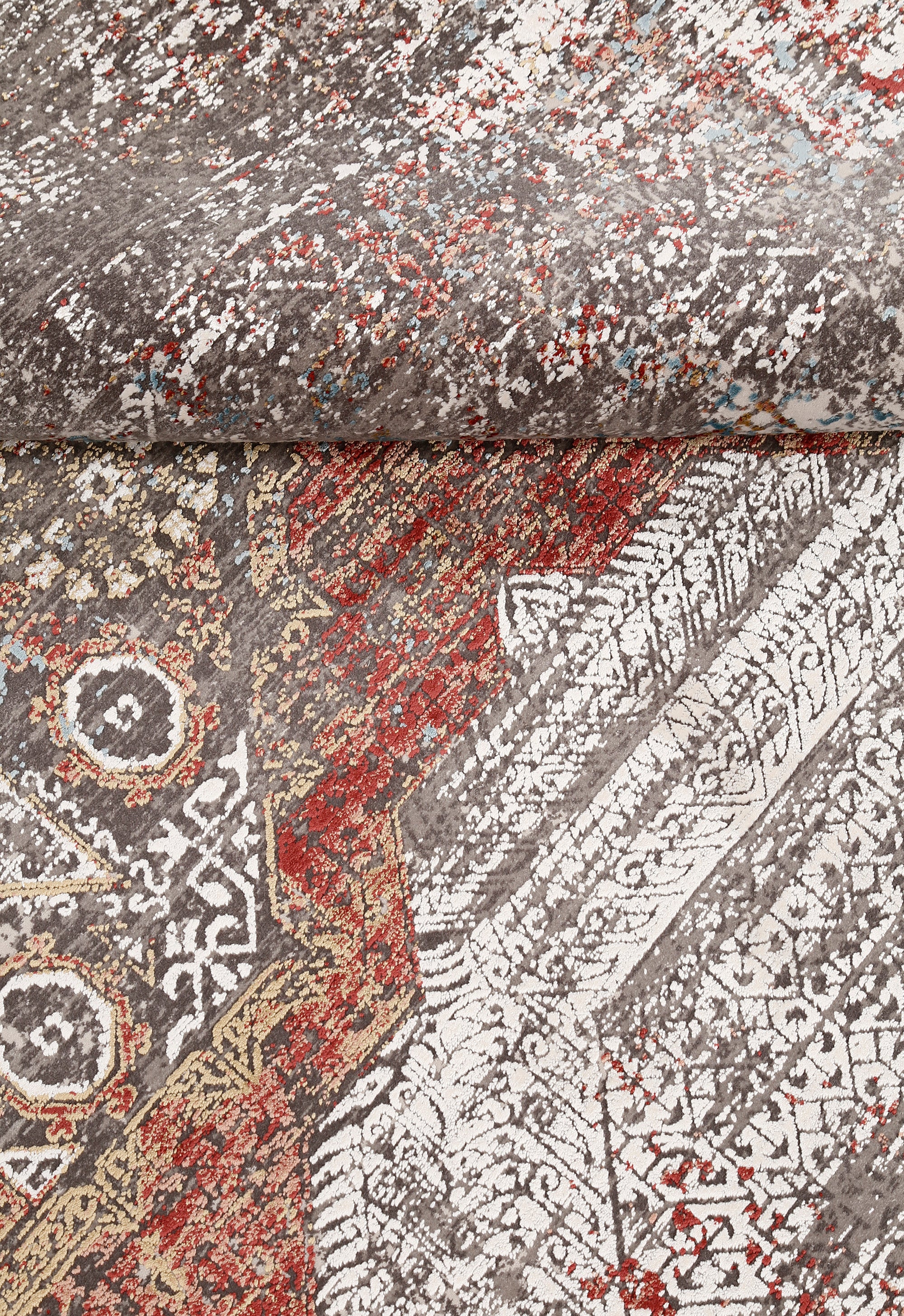 Rust Distressed Medallion Rug