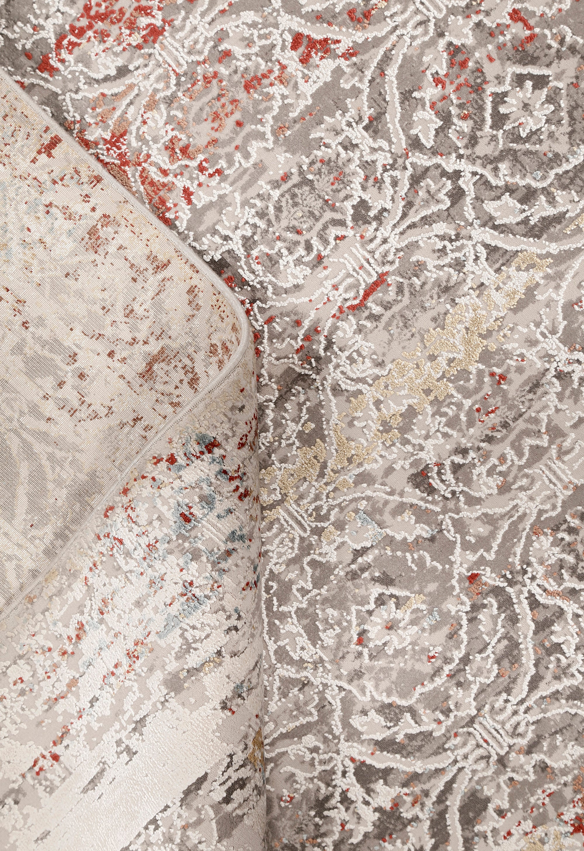 Ivory Ember Damask Rug