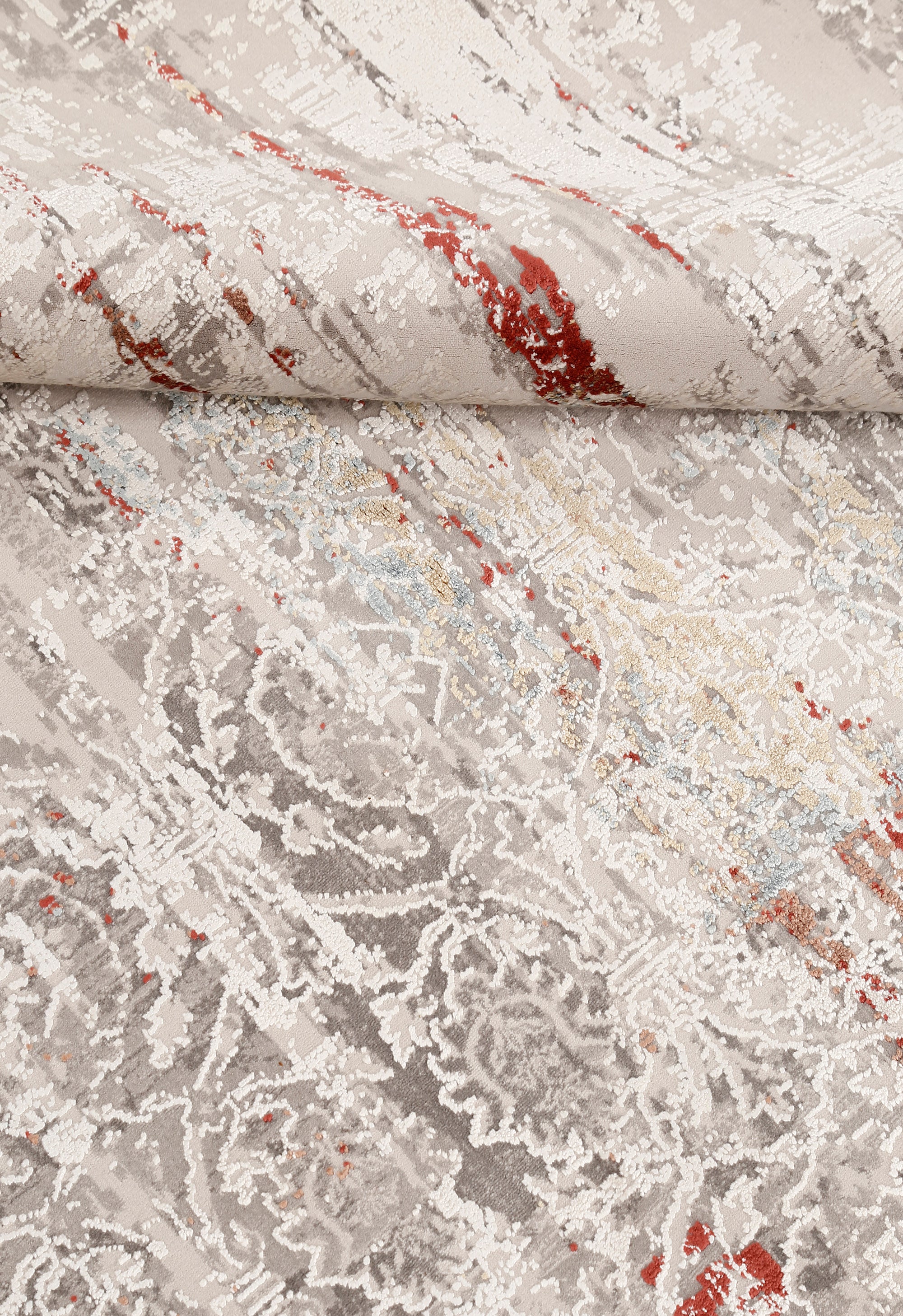 Ivory Ember Damask Rug