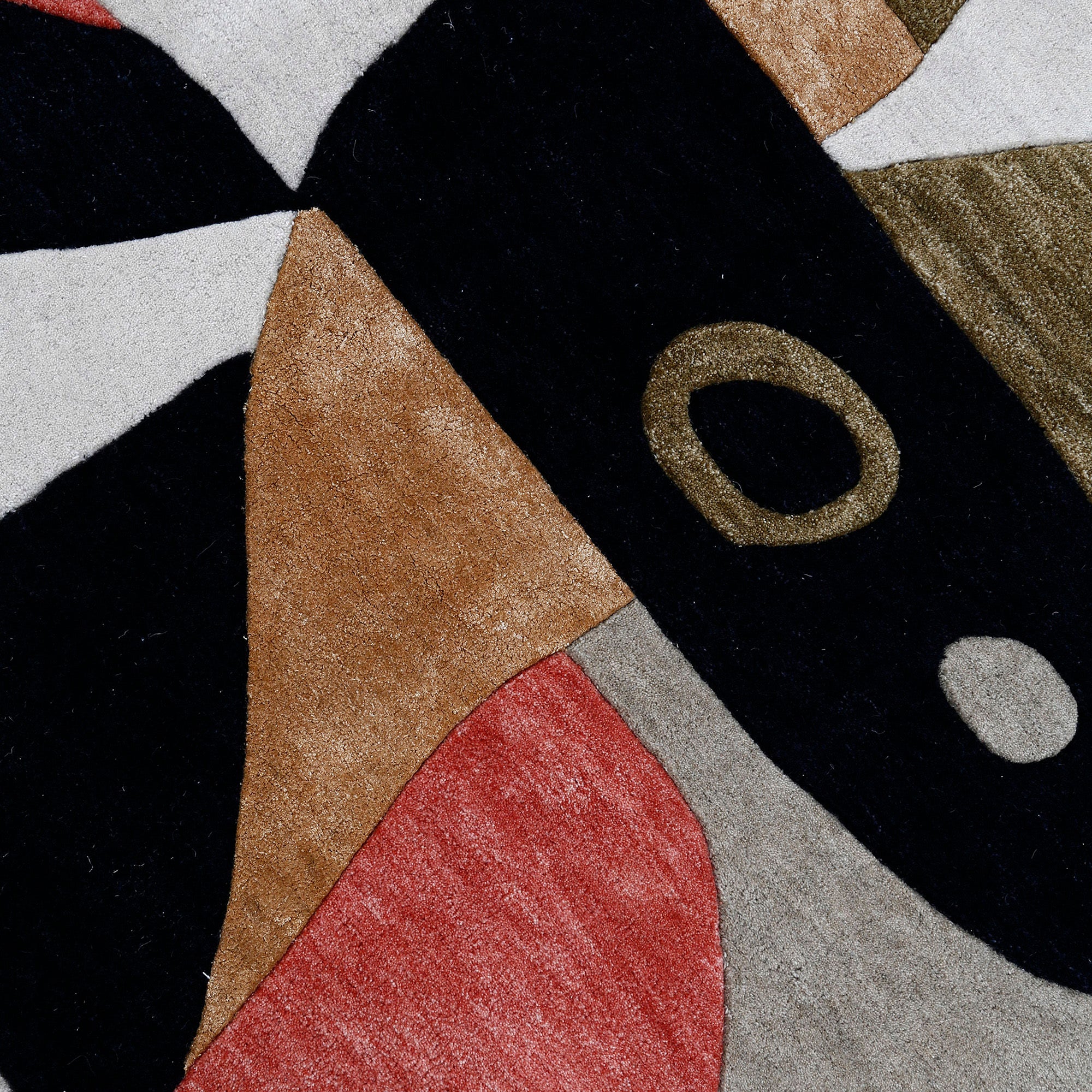 Abstract Cubist Faces Hand Tufted Wool Wall Rug